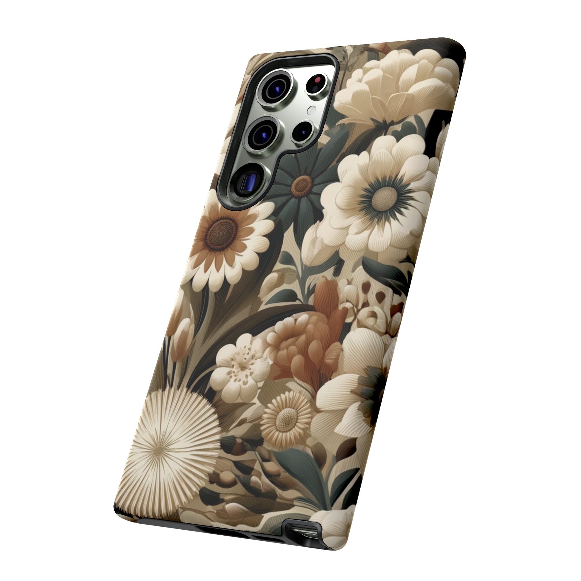 Mid-century Modern Floral Phone Case Durable for iPhone Samsung Gift iPhone 15, 14, 13 Samsung Pixel Gift for Mom Accessory Gift for Her