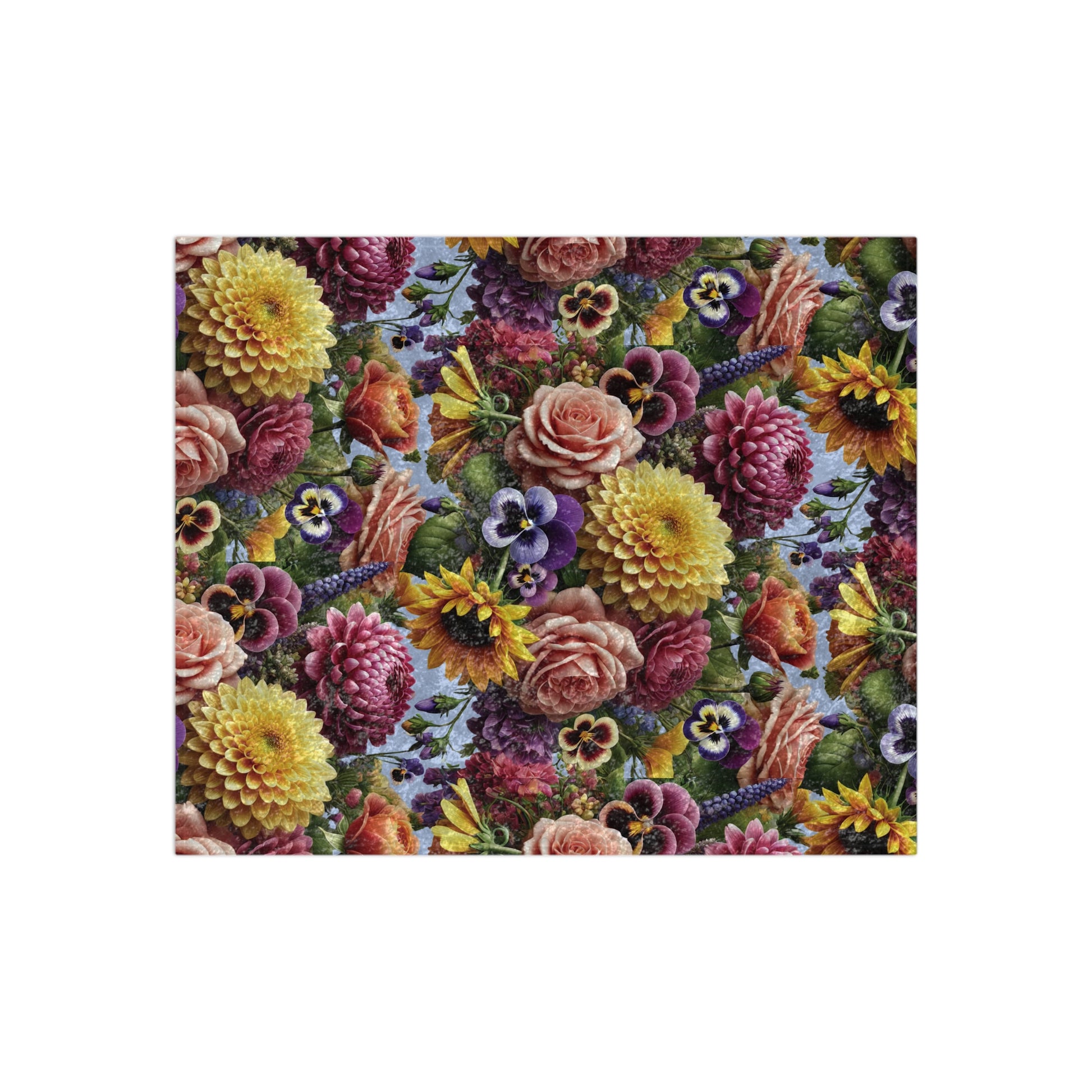 Luxurious Crushed Velvet Blanket Beautiful Fall Floral Design, Ultra-Soft and Cozy, Perfect for Autumn Home Decor, 50"x60" Throw for Beds and Sofas