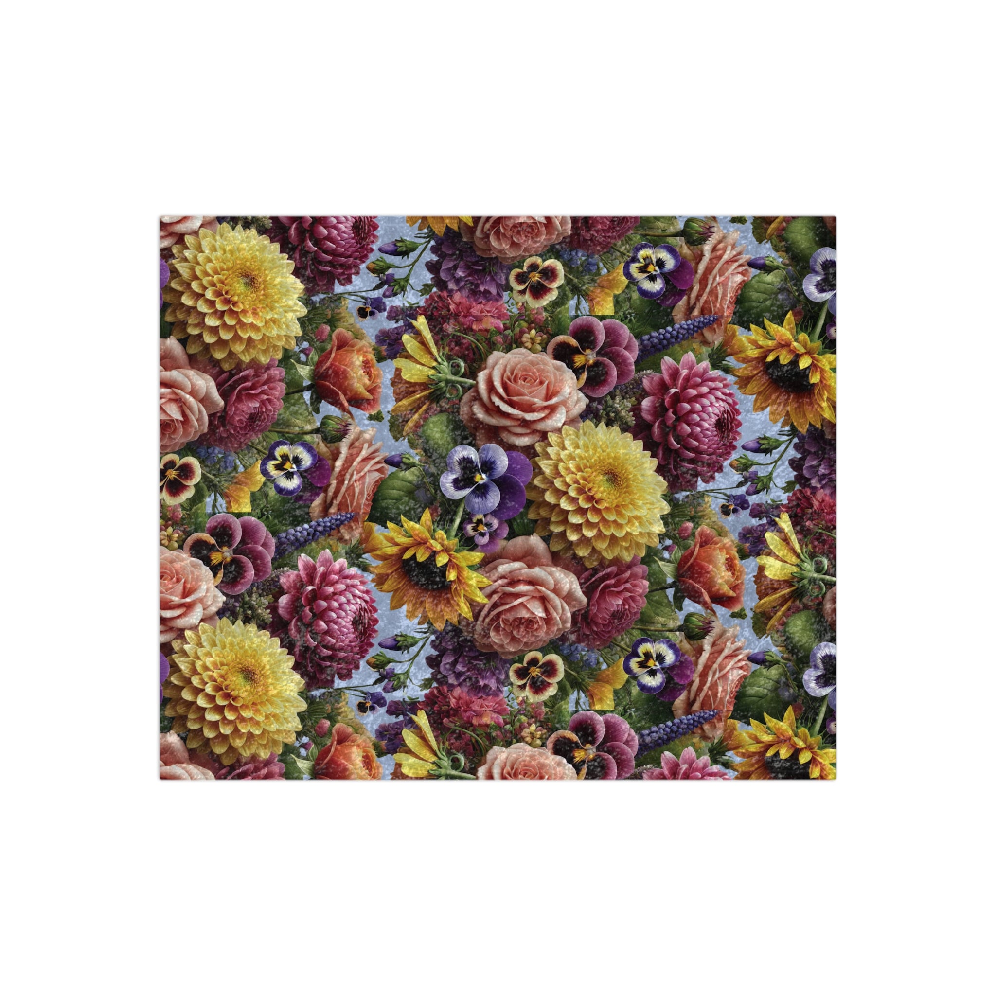 Luxurious Crushed Velvet Blanket Beautiful Fall Floral Design, Ultra-Soft and Cozy, Perfect for Autumn Home Decor, 50"x60" Throw for Beds and Sofas