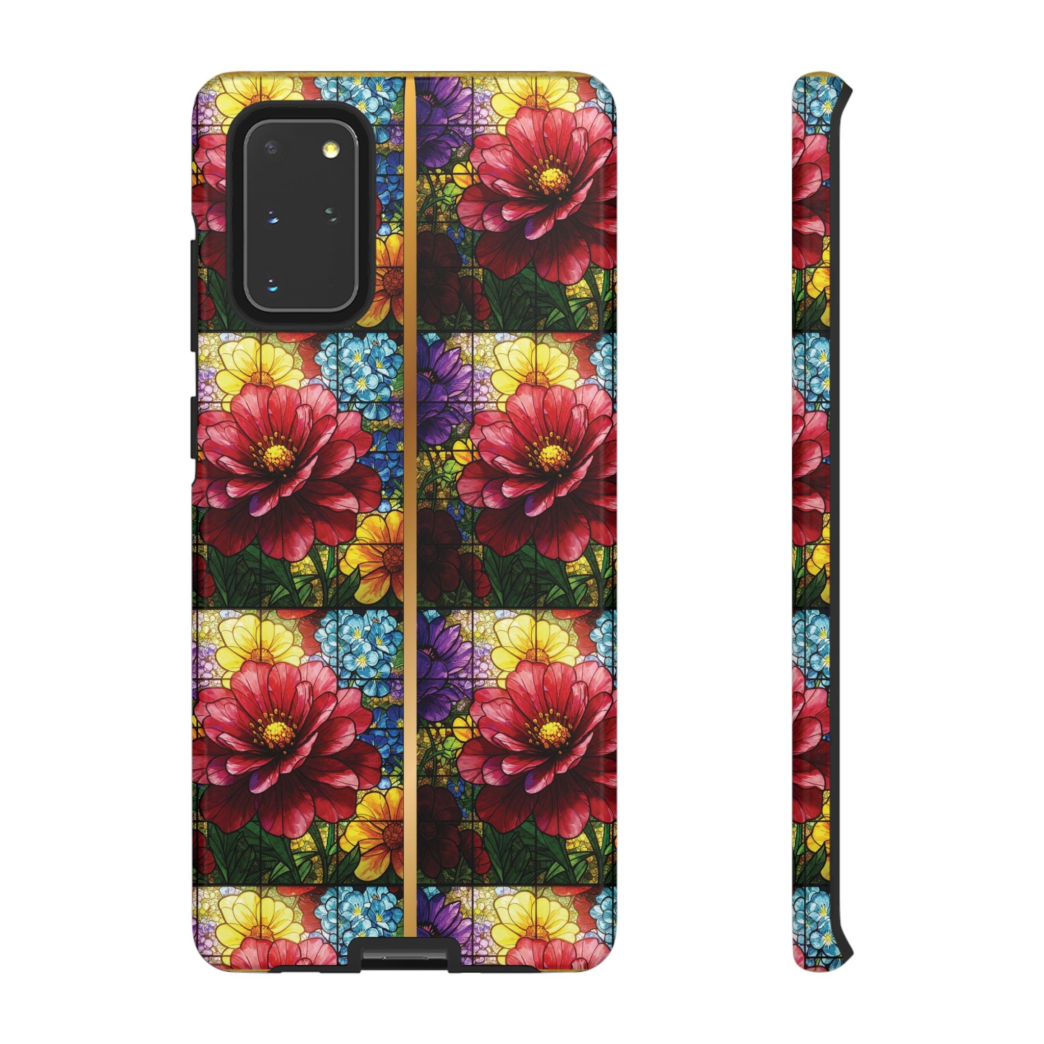 Stained Glass Illusion Floral Phone Case  3D Colorful Flower Design, Protective Christian Gift, Fits iPhone, Samsung, Google Pixel