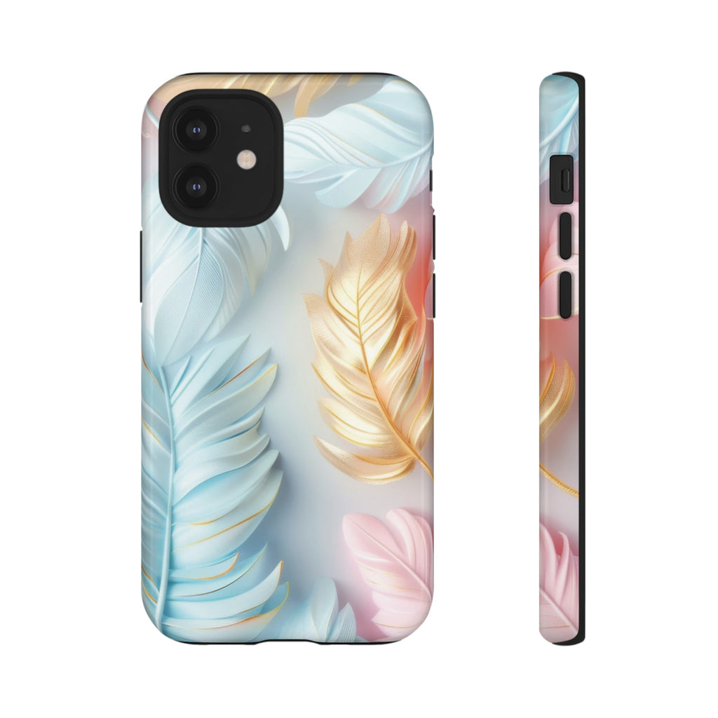 Pastel Feathers Protective Phone Case Gift for Her Phone 15, Samsung iPhone Samsung Gift for Her Case iPhone 15, Samsung iPhone Samsung Accessory Gift for Her