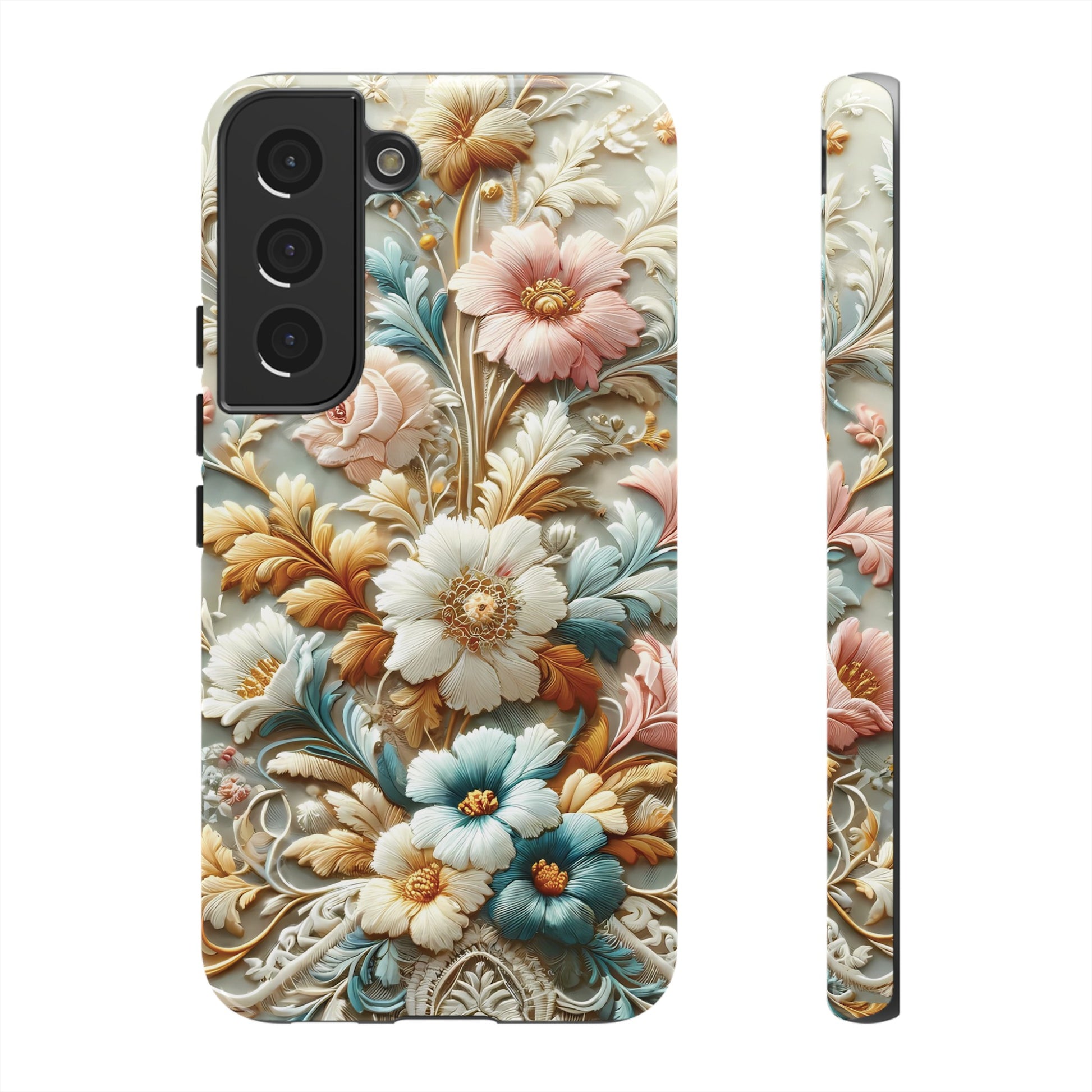 3D Elegant Faux Flowers Phone Case Stylish & Durable for iPhone Samsung Gift iPhone 15, 14, 13 Samsung Pixel Gift for Mom Accessory Gift for Her