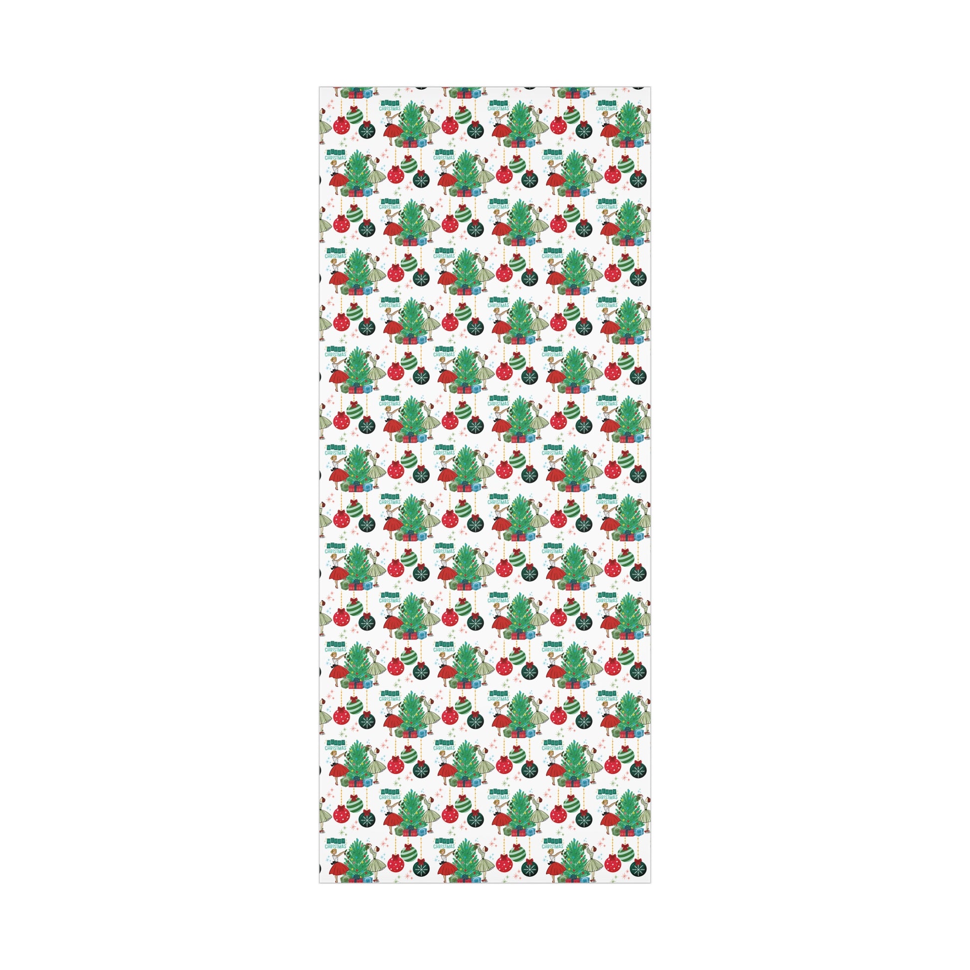 Retro Glam Christmas Wrapping Paper  50s Holiday Gift Wrap, Festive Fun Design for Stylish Presents, 3 Size Options Available Gift Mom