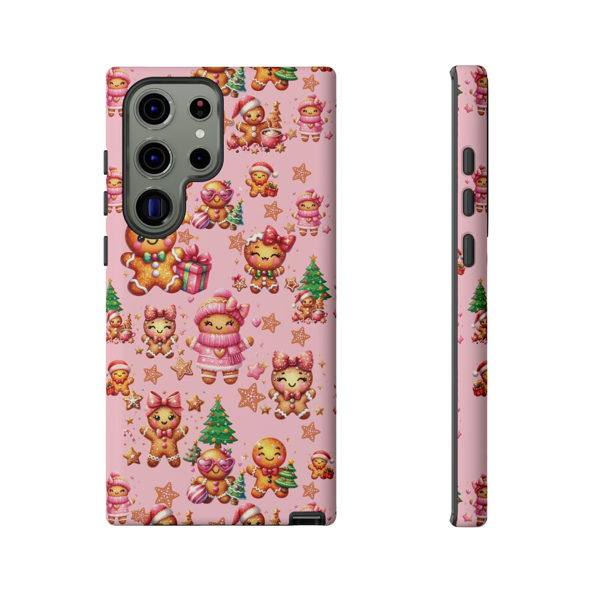 Adorable Pink Gingerbread Girl Phone Case Girly Holiday Vibes, Sweet Christmas Aesthetic, Cute & Festive Gift Idea for Her, Fun Protective Cover