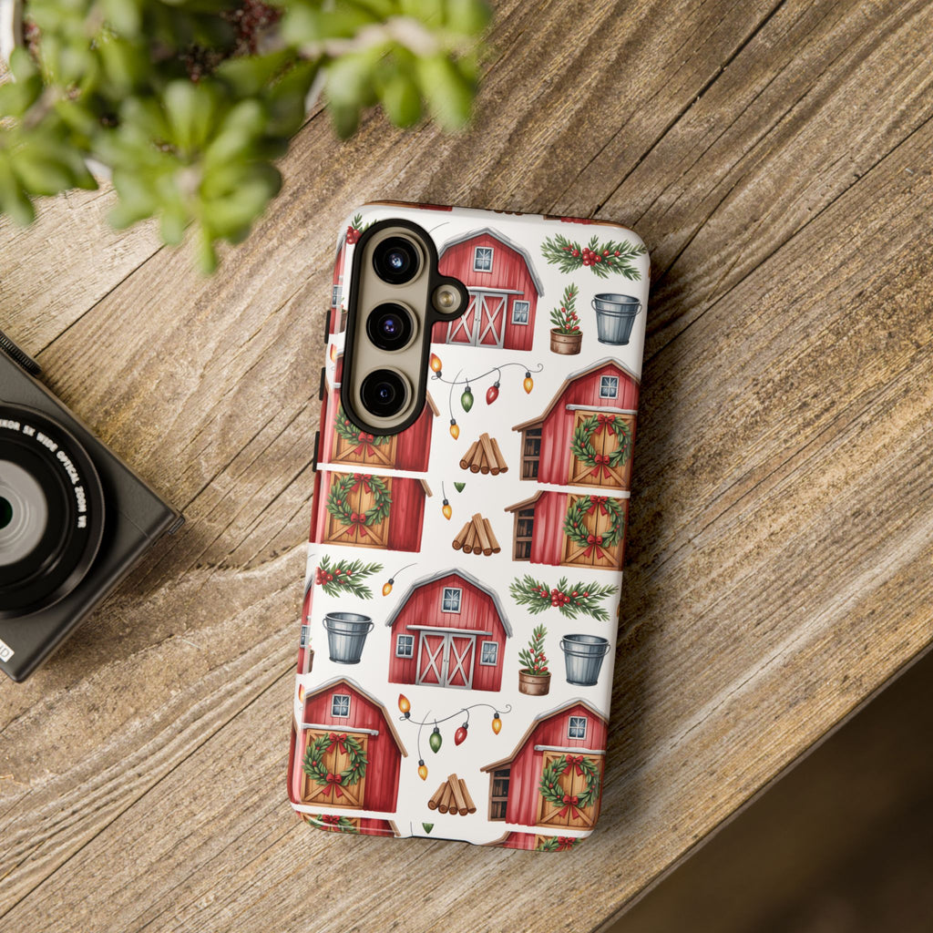Farmhouse Christmas Design Phone Case - Stylish, Protective Cover for All Models Gift for Mom Accessory Gift for Her