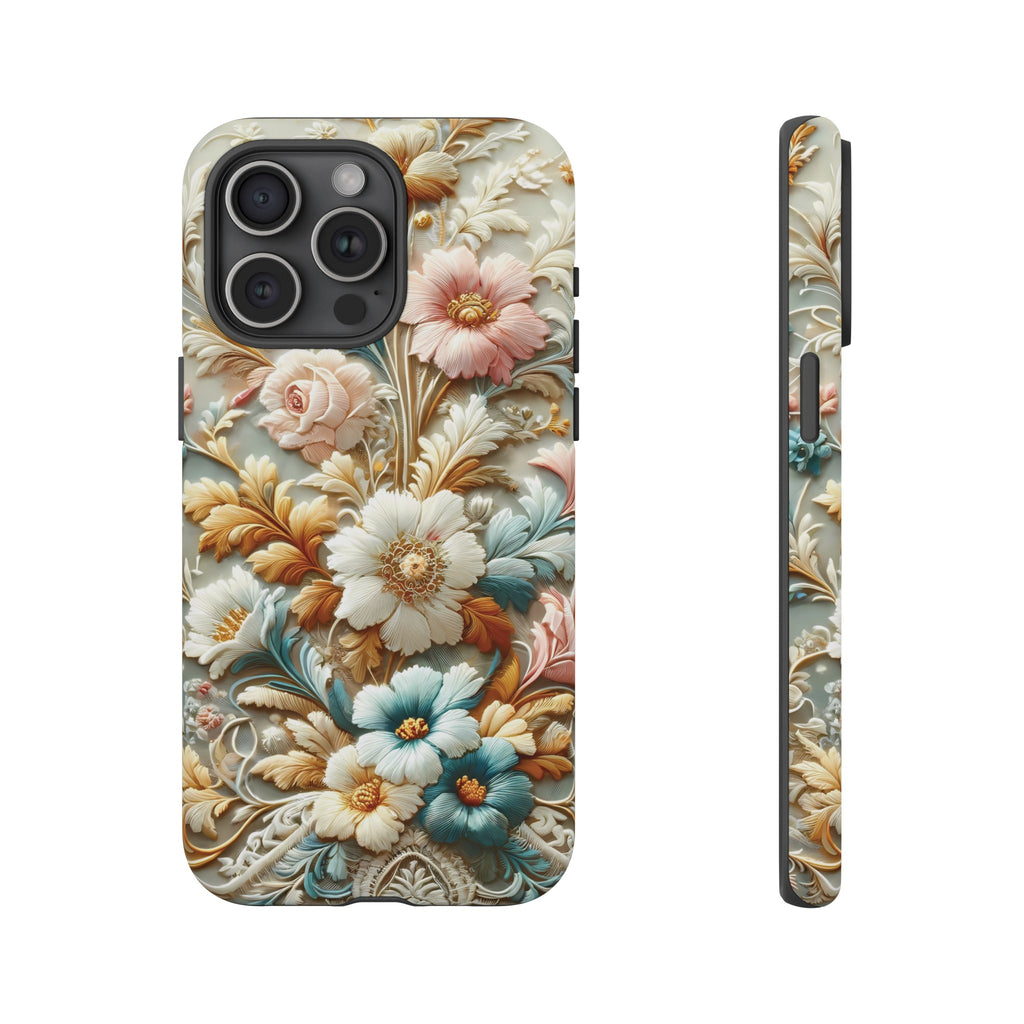 3D Elegant Faux Flowers Phone Case Stylish & Durable for iPhone Samsung Gift iPhone 15, 14, 13 Samsung Pixel Gift for Mom Accessory Gift for Her