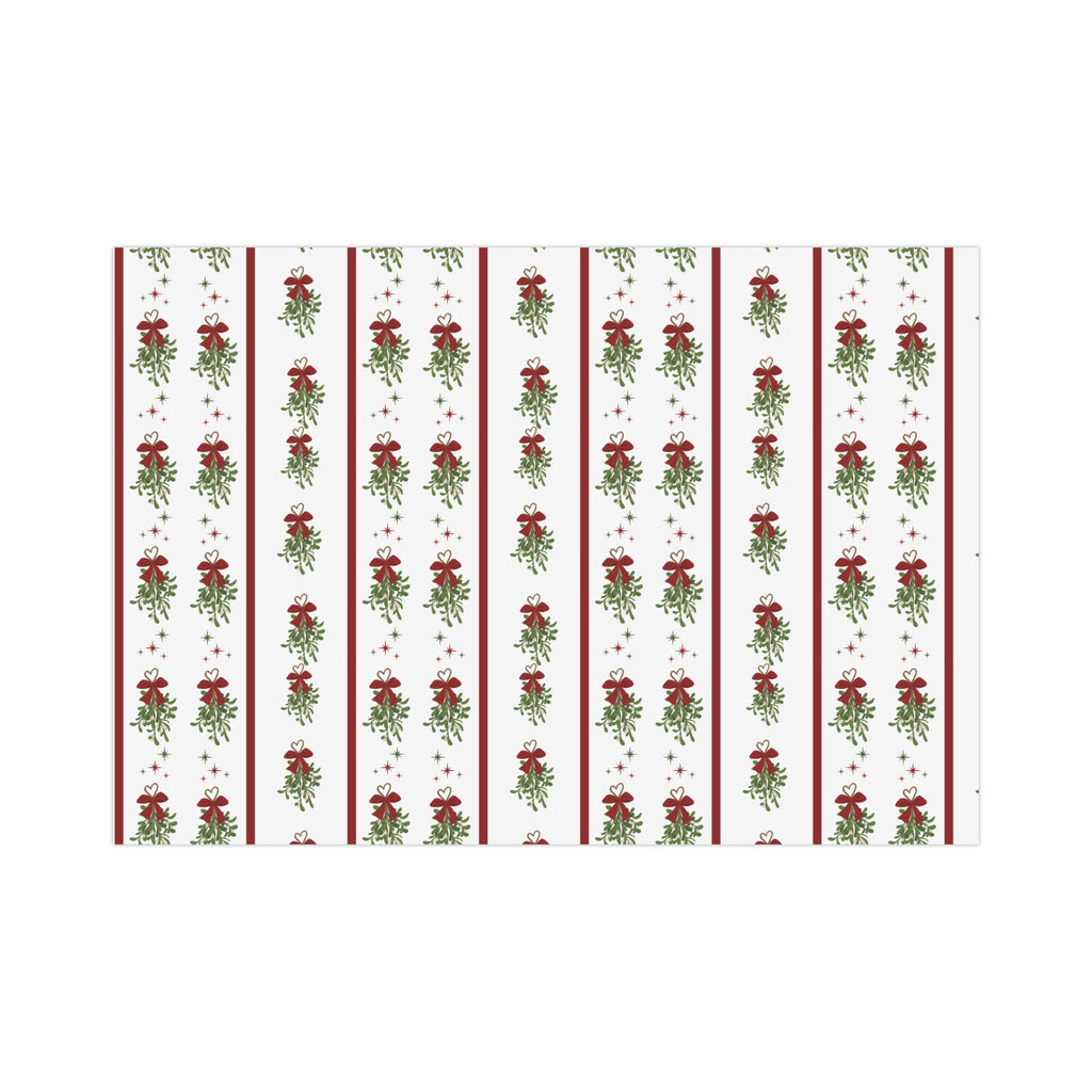 Mistletoe Christmas Wrapping Paper | Elegant 3D Holiday Gift Wrap | Christmas Wrapping paper
