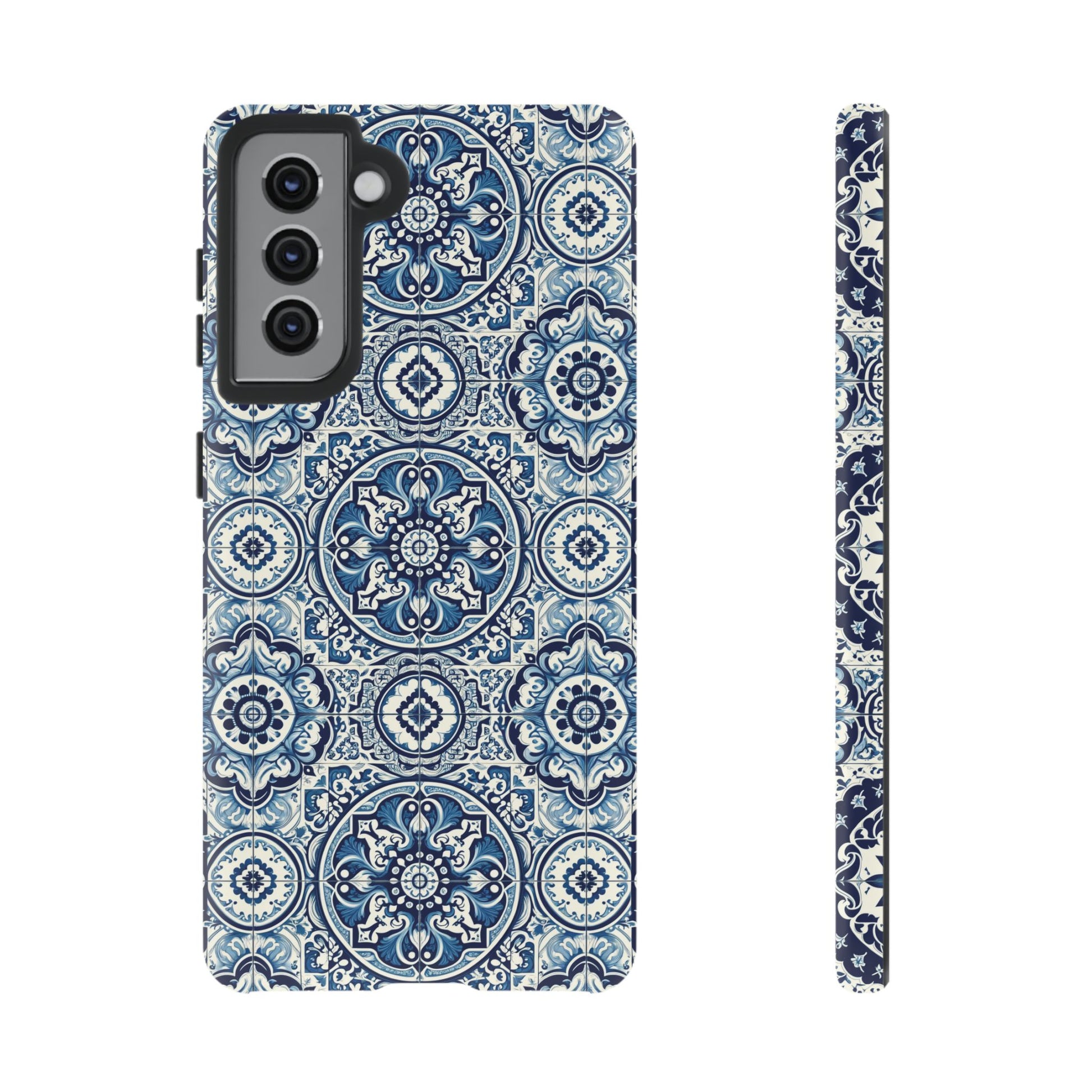 Azulejo Tile Phone Case Elegant Mediterranean Blue Porcelain Design iPhone 17, 16, 15, Samsung iPhone Samsung Accessory Gift for Her