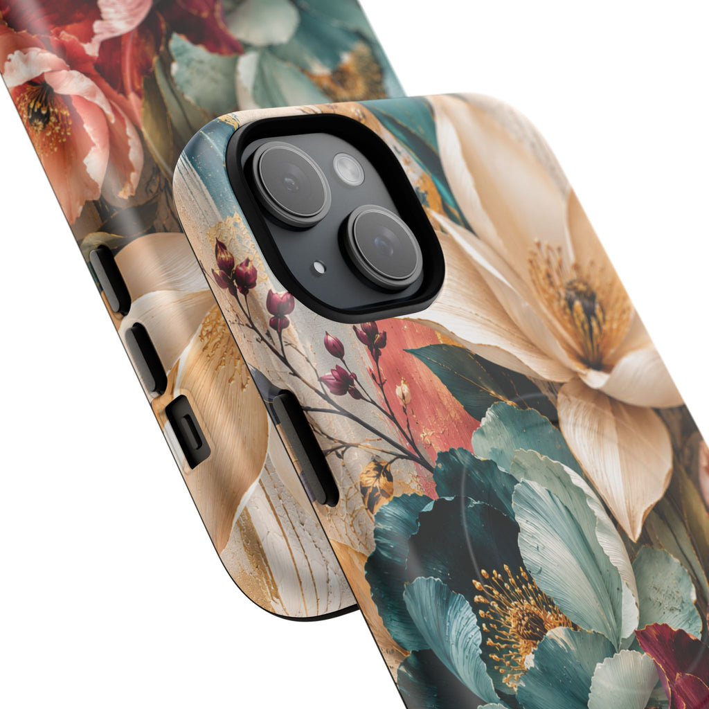Vintage Floral Bouquet phone case Tough Magnetic Case Velvet Bloom Floral Art iPhone Case  Botanical Protective Case Samsung Modern Garden