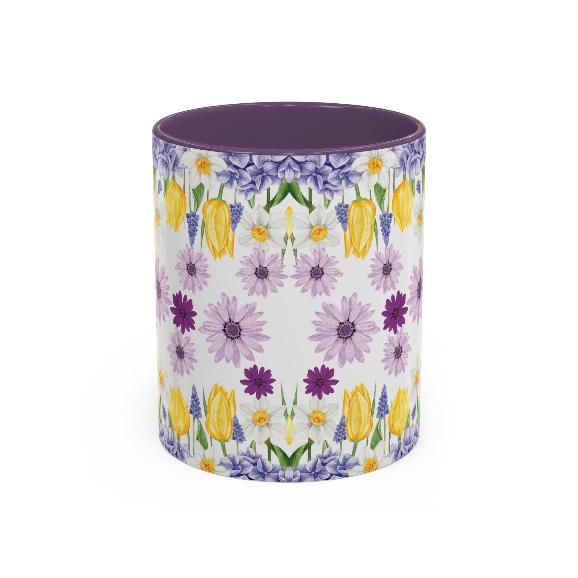 Botanical Floral Mug  Lavender & Yellow Flowers, Ceramic 11oz & 15oz Cup, Ideal Gift for Coffee Lovers, Mother's Day, or Cozy Spring Mornings