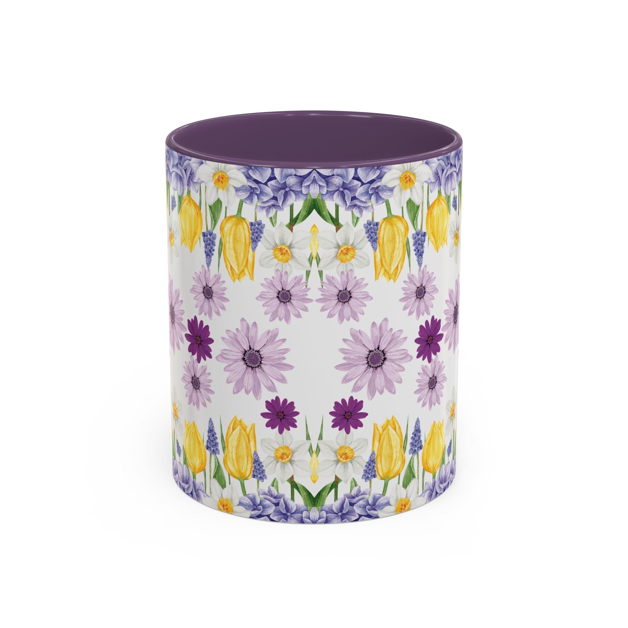 Botanical Floral Mug  Lavender & Yellow Flowers, Ceramic 11oz & 15oz Cup, Ideal Gift for Coffee Lovers, Mother's Day, or Cozy Spring Mornings
