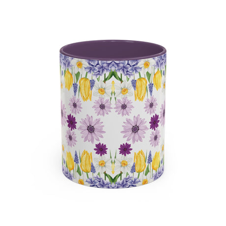 Botanical Floral Mug  Lavender & Yellow Flowers, Ceramic 11oz & 15oz Cup, Ideal Gift for Coffee Lovers, Mother's Day, or Cozy Spring Mornings