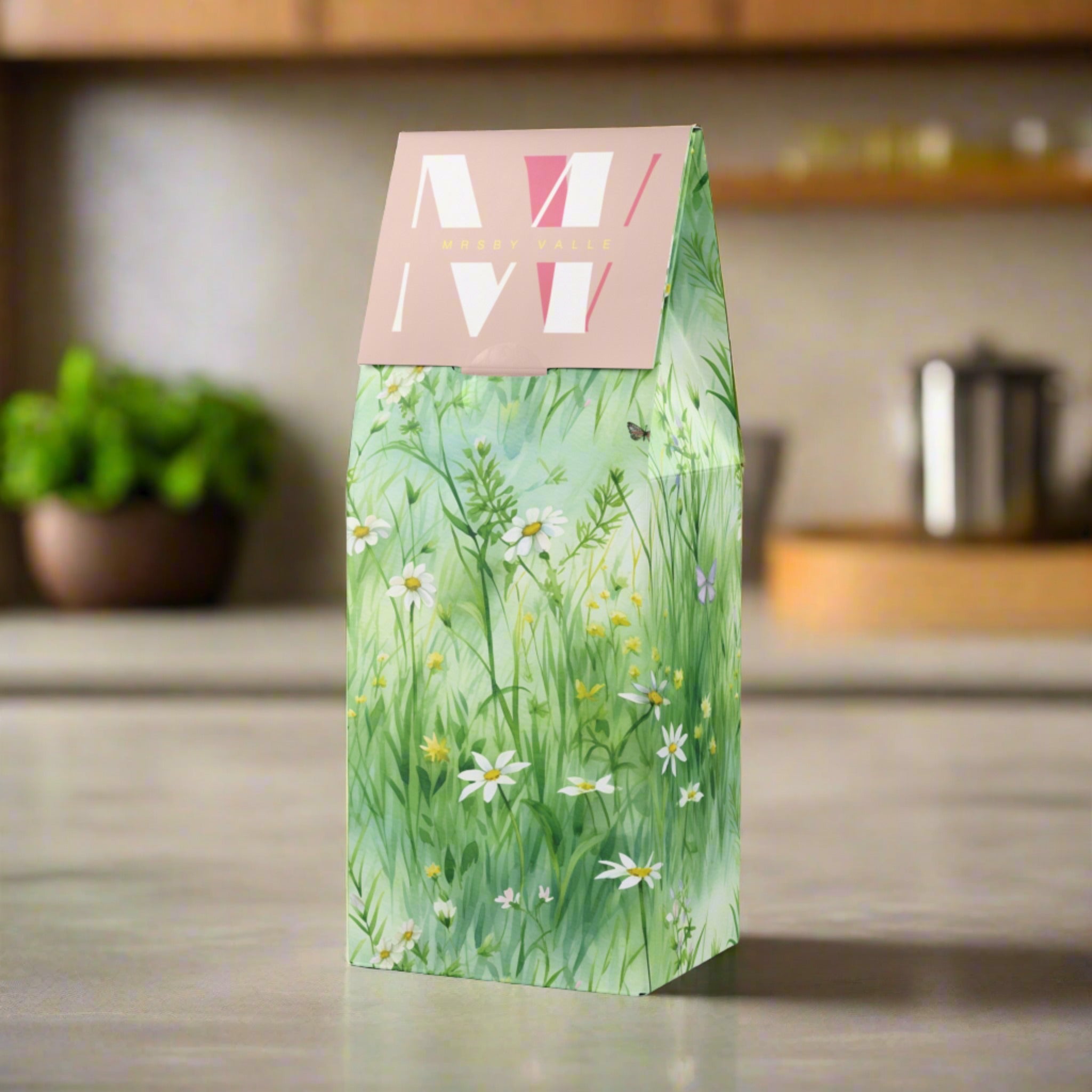 Beautiful Watercolor Grassing Daisy Coffee with Light Green Background Perfect for Coffee Lovers, Unique Gifts, Medium-Dark Roast with Toasted Nut Cocoa Notes Serene Modern Cascades Blend Medium-Dark Roast Coffee Fun Design | Gift for Mom - MRSBYVALLE