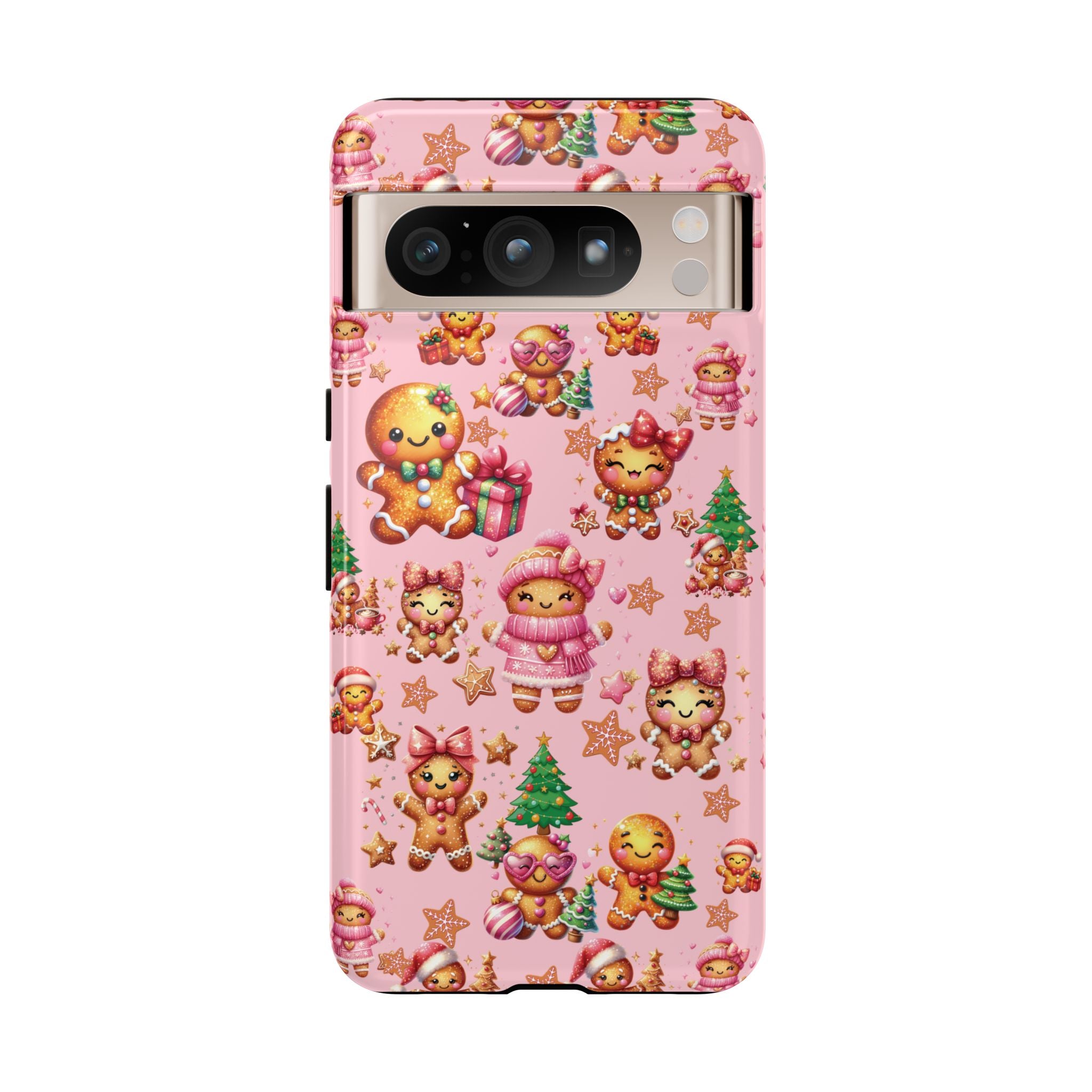 Adorable Pink Gingerbread Girl Phone Case Girly Holiday Vibes, Sweet Christmas Aesthetic, Cute & Festive Gift Idea for Her, Fun Protective Cover