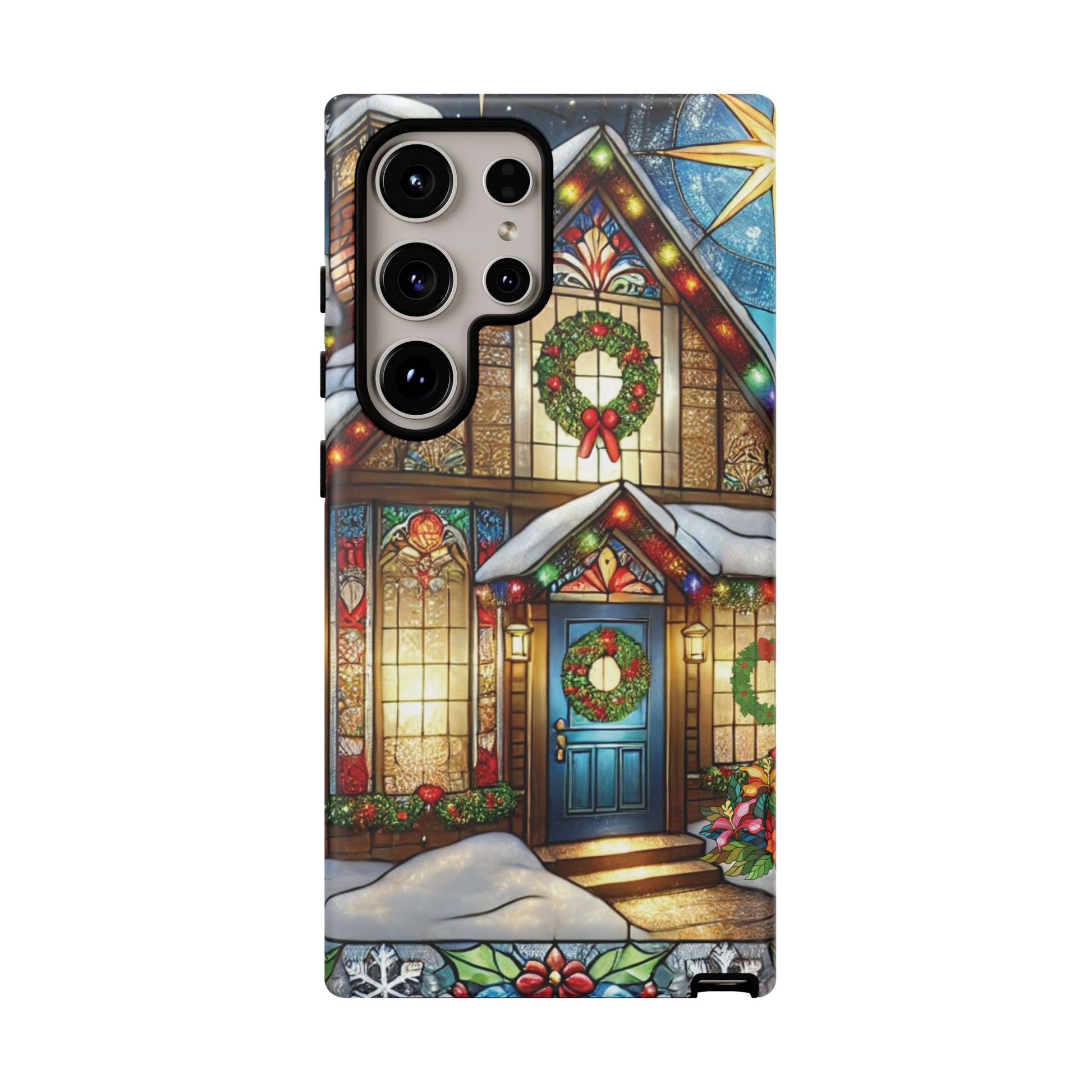 Stain Glass Christmas Phone Case Unique Holiday Protection for Your Device | Stylish & Durable Cover Gift for Her Phone 15, Samsung iPhone Samsung Accessory Gift for Her