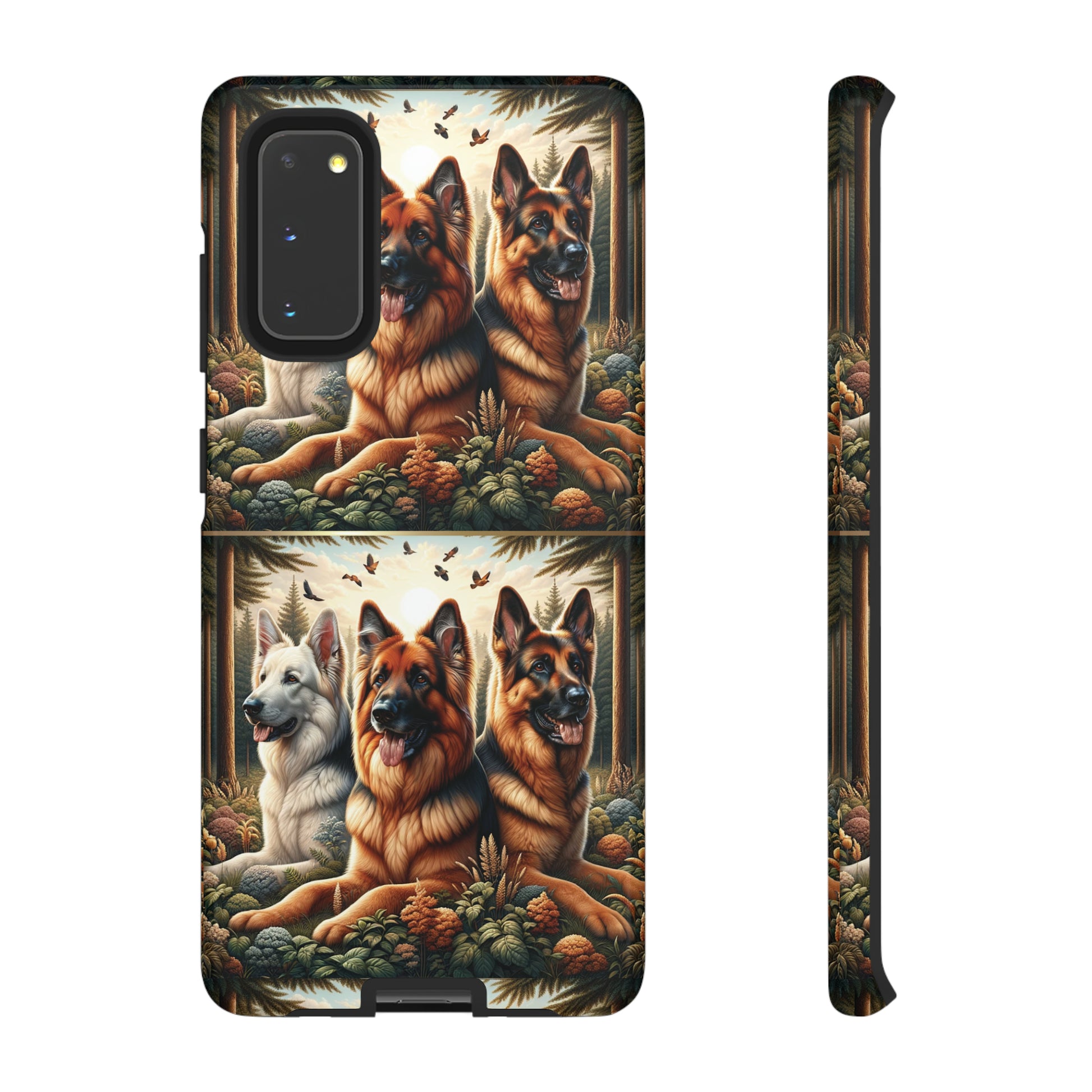 German Shepherd Phone Tough Case Floral Elegant Durable Dog Lover Devices iPhone 15, Samsung iPhone Samsung Accessory Gift for Her.