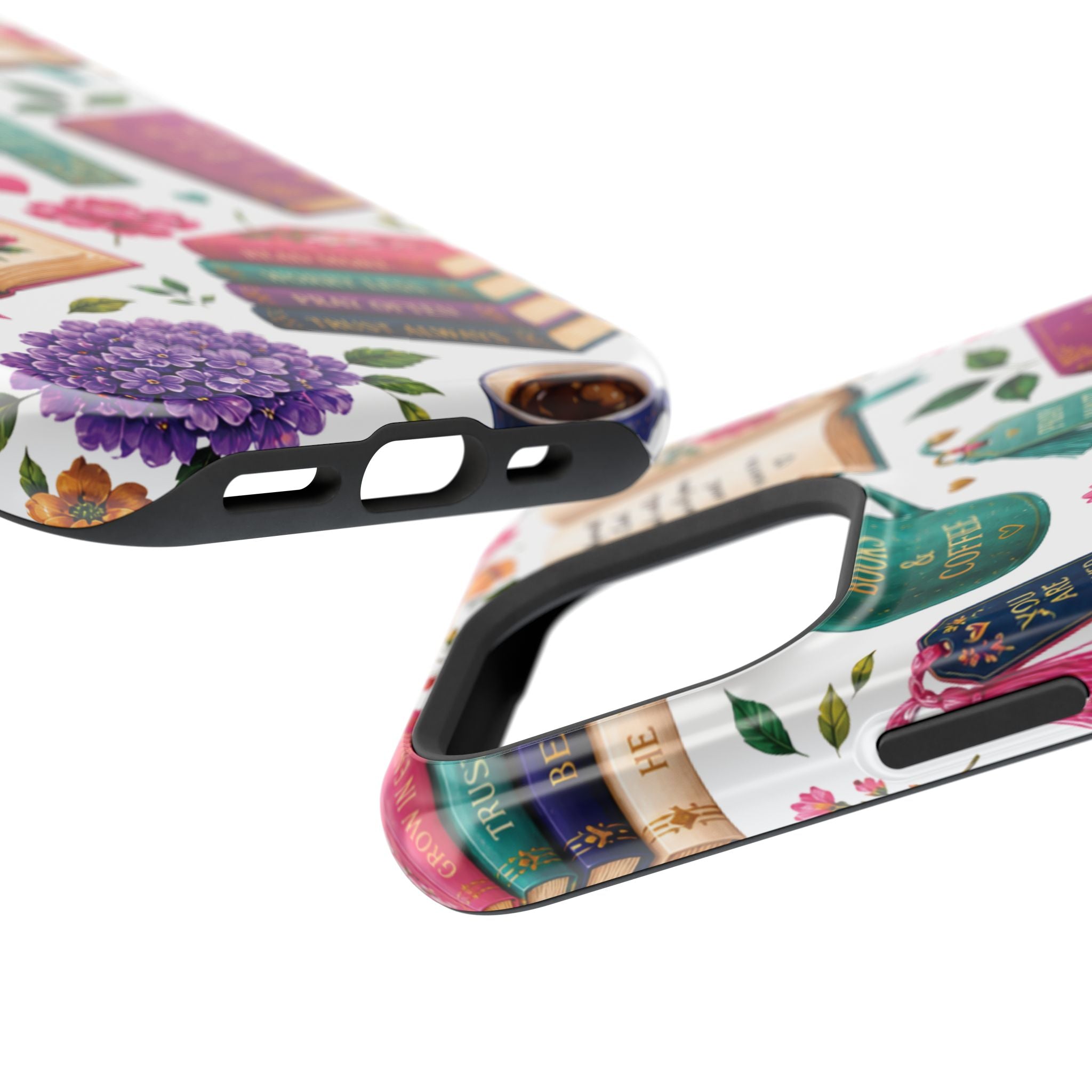 Christian Books & Coffee Phone Case — Magnetic Impact-Resistant Christian Gift