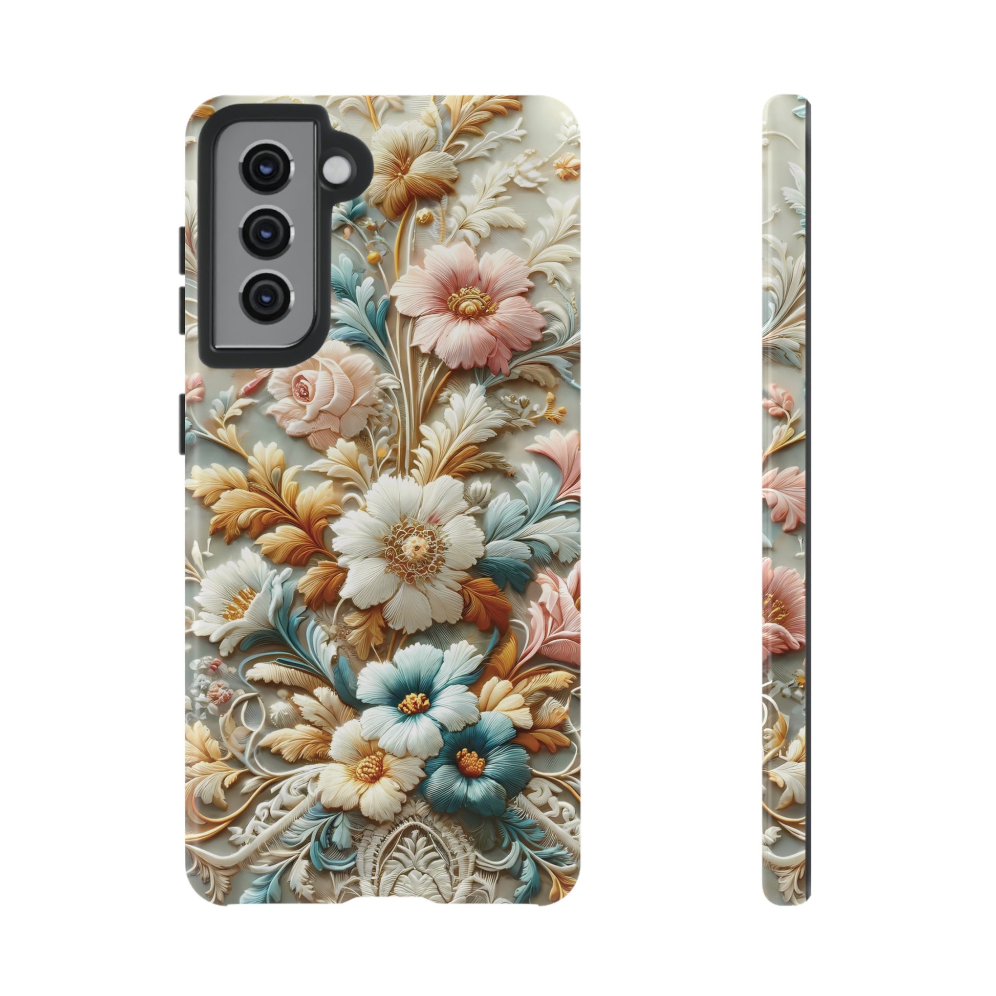 3D Elegant Faux Flowers Phone Case Stylish & Durable for iPhone Samsung Gift iPhone 15, 14, 13 Samsung Pixel Gift for Mom Accessory Gift for Her