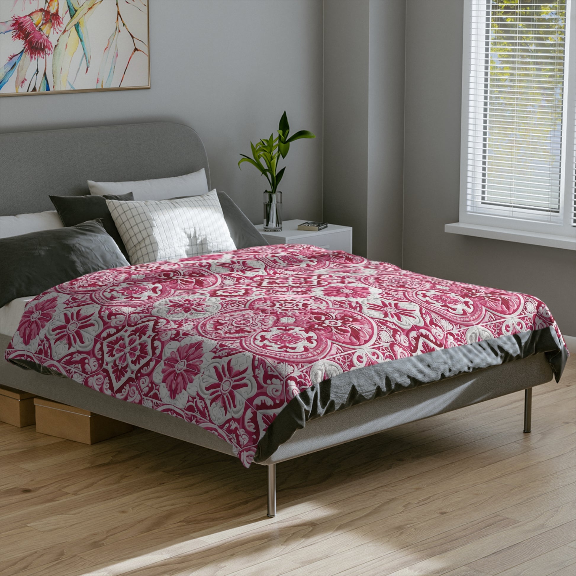 Pink Throw Ultra-Soft Minky Blanket Cozy Comfort Blanket with Pink and White Mediterranean Design for Elegant Home Decor Plush Microfiber for Maximum Comfort Blanket, Perfect for Snuggling Decor, Cozy All-Season Warmth, Housewarming Gift Throw - MRSBYVALLE