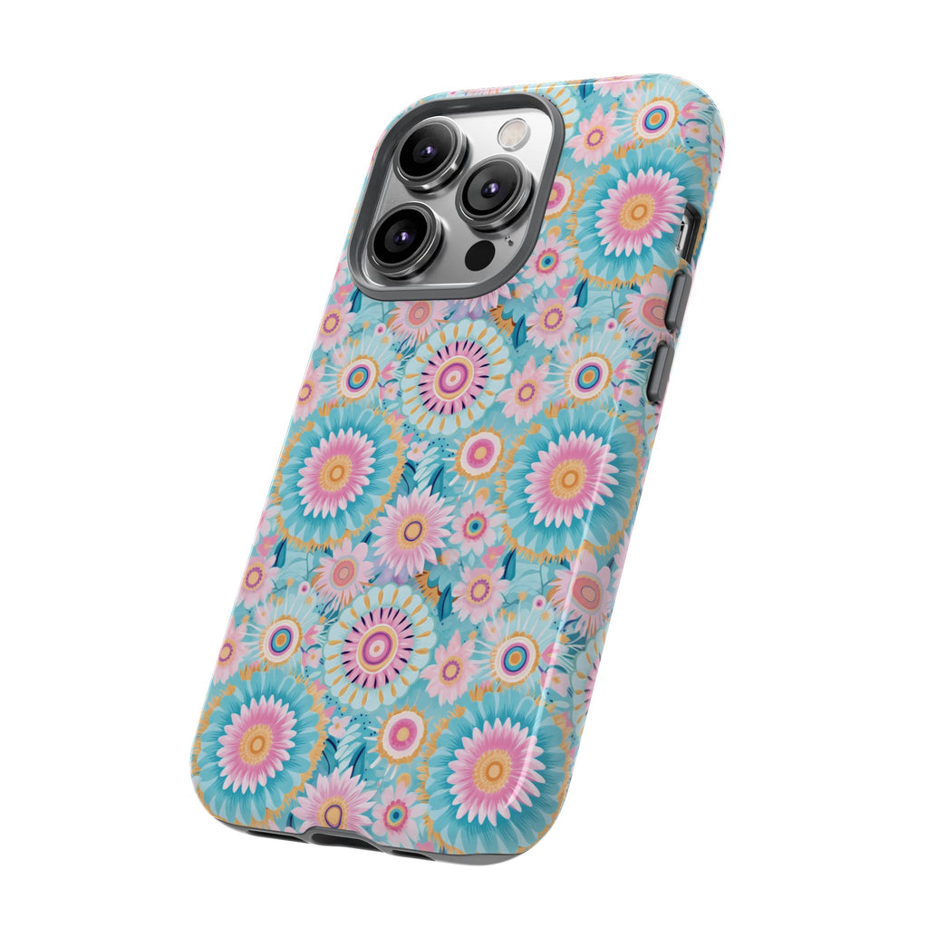 Coque de téléphone abstraite aquarelle bohème moderne compatible avec iPhone, Samsung et plus - Protection élégante et durable avec un design artistique vibrant, cadeau parfait pour elle