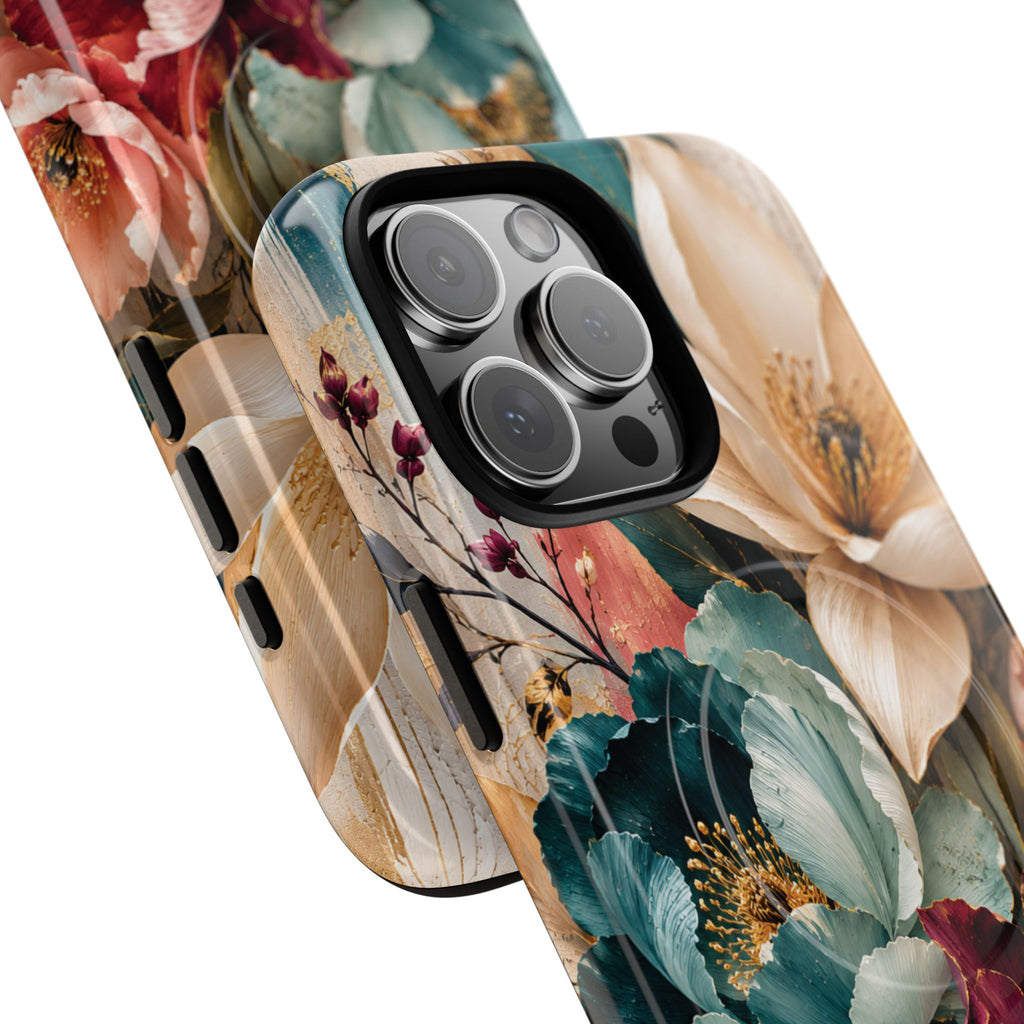 Vintage Floral Bouquet phone case Tough Magnetic Case Velvet Bloom Floral Art iPhone Case  Botanical Protective Case Samsung Modern Garden
