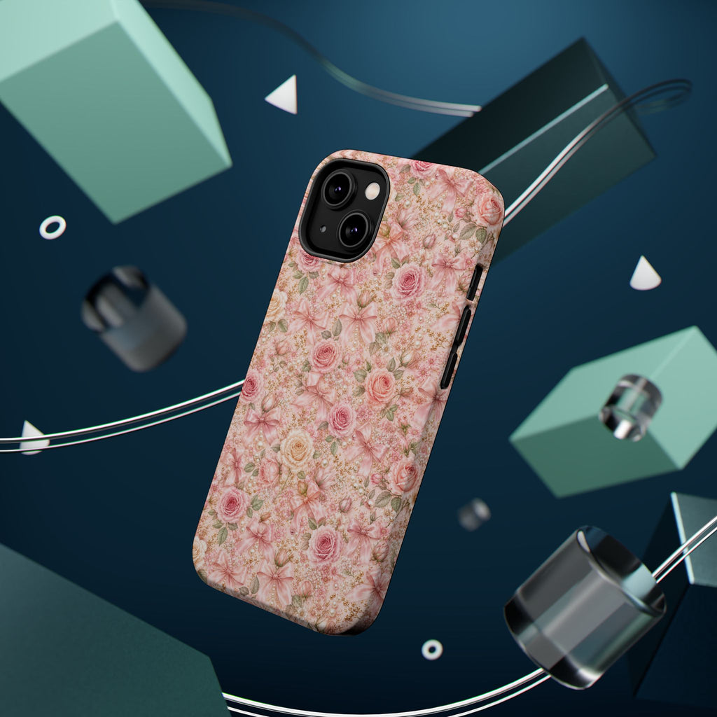 Floral Rose Pattern Magnetic Impact-Resistant Phone Case iPhone and Samsung