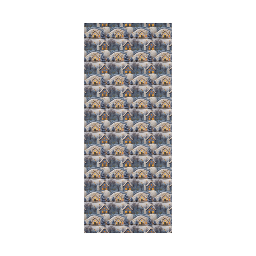 3D Felt Illusion Blue Houses Wrapping Paper Premium Gift Wrap with Unique Textured Design, Perfect for Birthdays, Holidays, and Special Occasions - Eye-Catching and Stylish - MRSBYVALLE