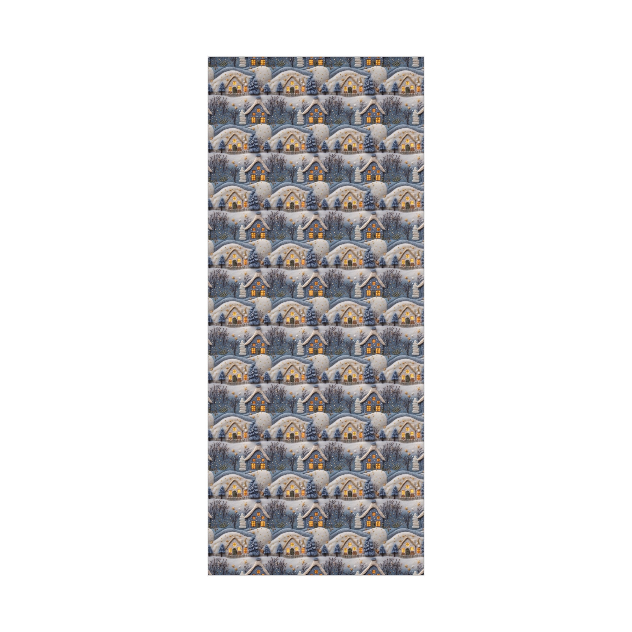 3D Felt Illusion Blue Houses Wrapping Paper Premium Gift Wrap with Unique Textured Design, Perfect for Birthdays, Holidays, and Special Occasions - Eye-Catching and Stylish - MRSBYVALLE