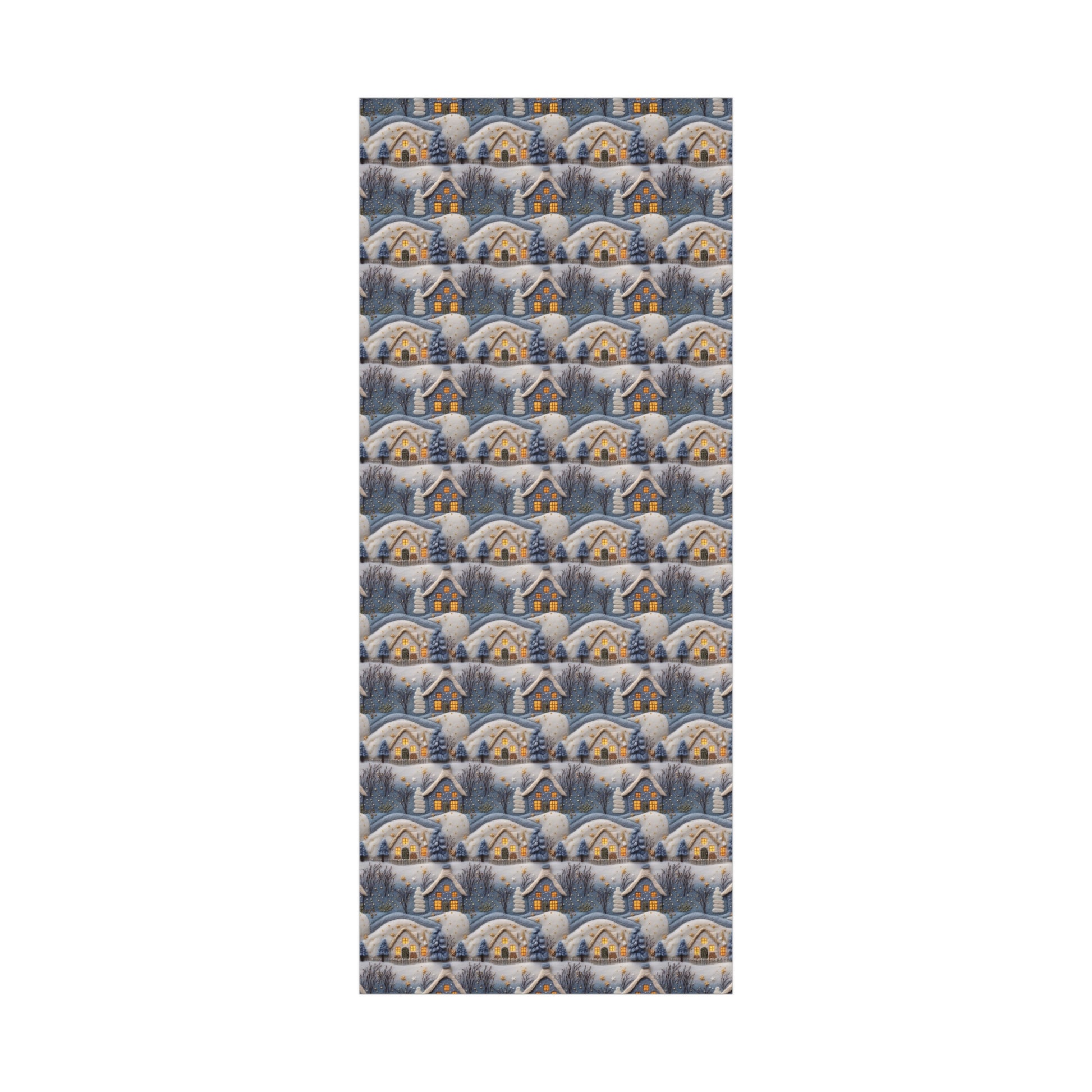 3D Felt Illusion Blue Houses Wrapping Paper Premium Gift Wrap with Unique Textured Design, Perfect for Birthdays, Holidays, and Special Occasions - Eye-Catching and Stylish - MRSBYVALLE