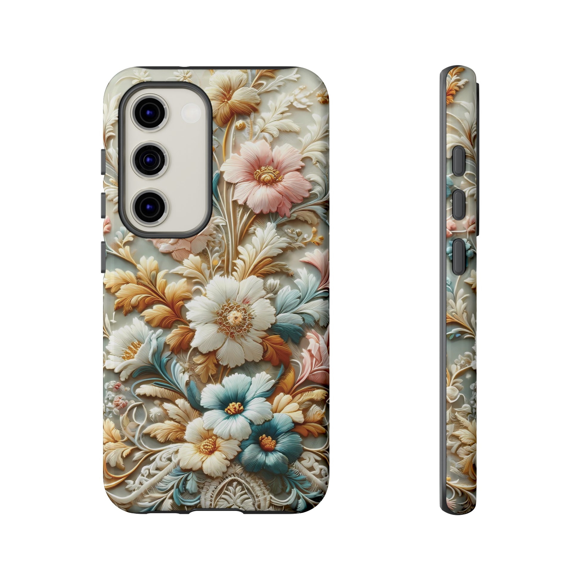 3D Elegant Faux Flowers Phone Case Stylish & Durable for iPhone Samsung Gift iPhone 15, 14, 13 Samsung Pixel Gift for Mom Accessory Gift for Her