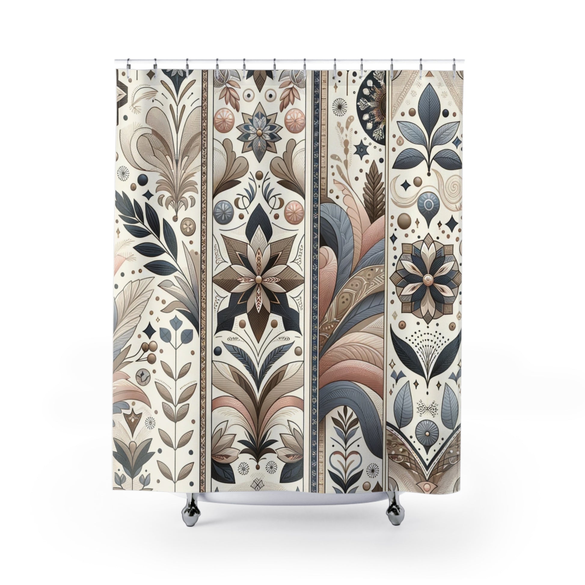 Modern Retro Shower Curtain Pastel 3D Illusion Elegant Modern Bathroom Decor, Luxurious Home Perfect Housewarming New House Gift Newlywed Wedding Gift.