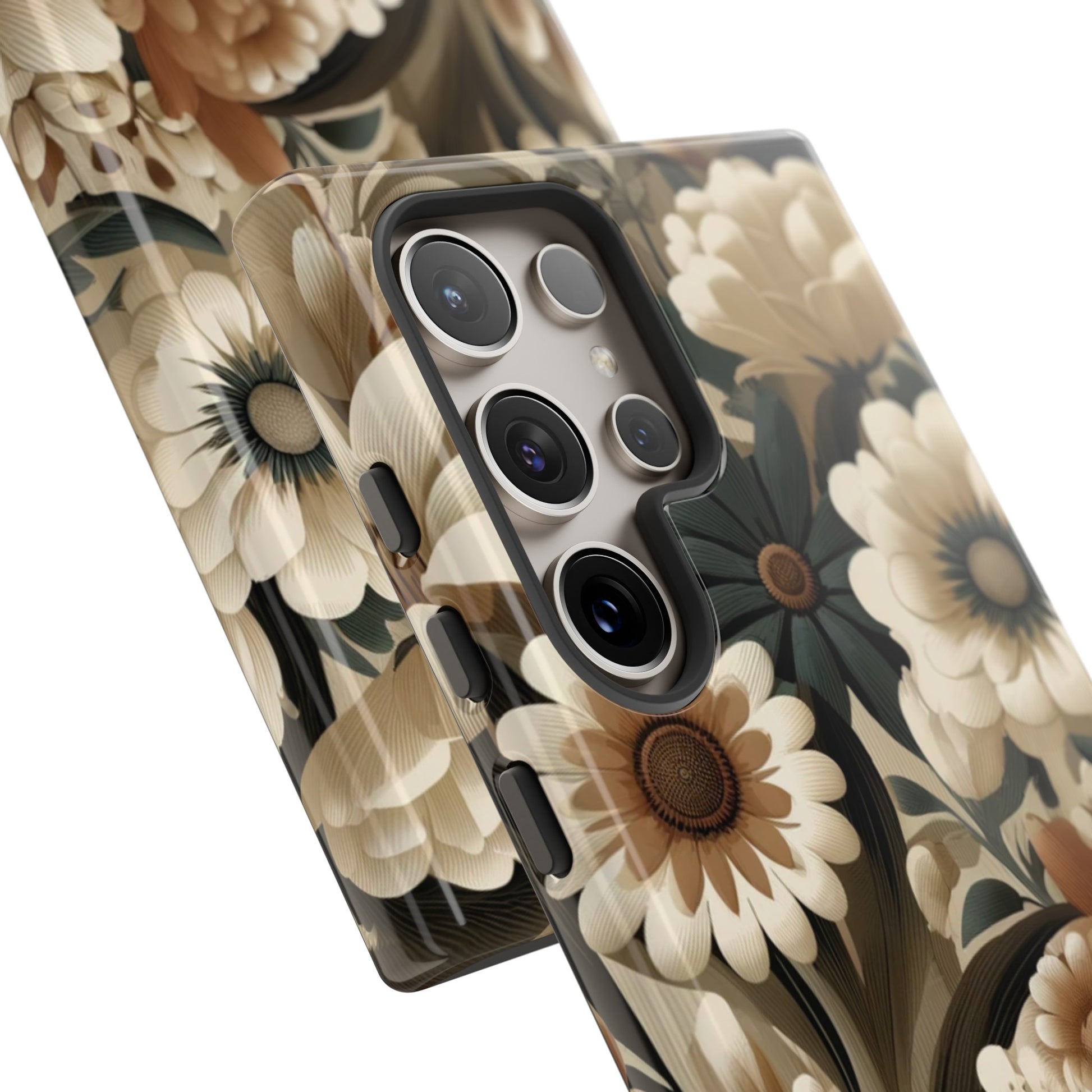 Mid-century Modern Floral Phone Case Durable for iPhone Samsung Gift iPhone 15, 14, 13 Samsung Pixel Gift for Mom Accessory Gift for Her