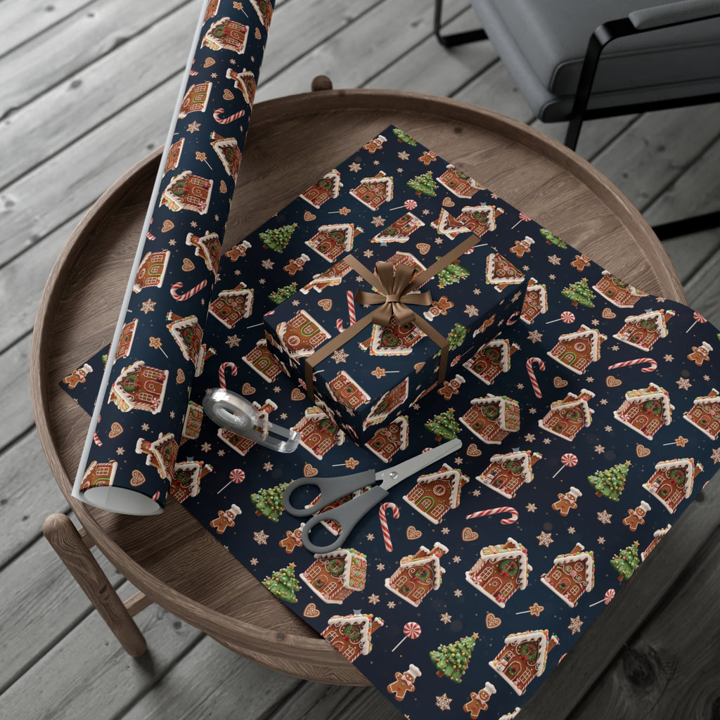 Vintage 3D Gingerbread House Christmas Wrapping Paper | Elegant  Holiday Gift Wrap3 Size Options Available Gift Mom