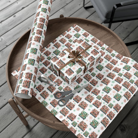 Charming Pink & Mint Green Christmas Pickup Gift Wrap Paper – Festive and Unique Holiday Wrapping, Perfect for Adding a Playful Touch to Your Gifts - MRSBYVALLE