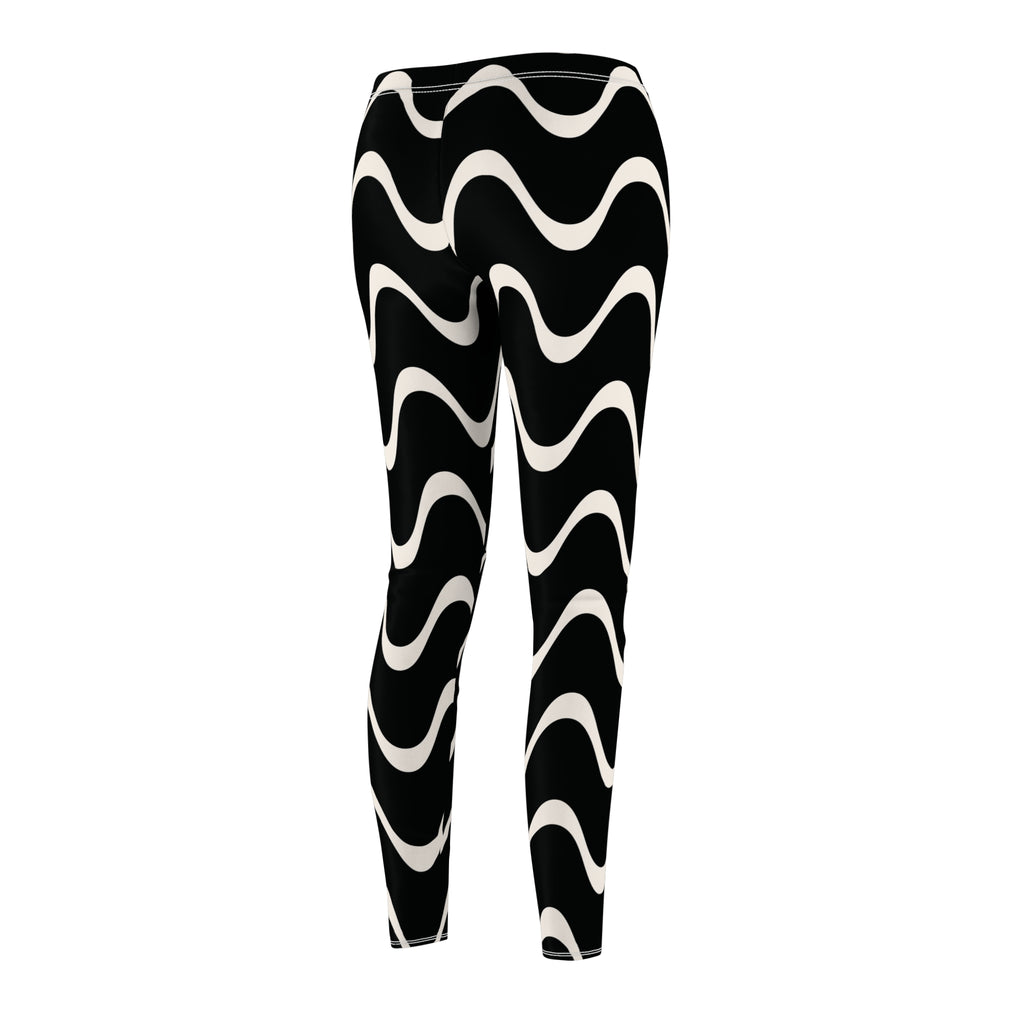 Black and White Abstract Women's Casual Leggings Stylish, Comfortable High-Waisted Yoga Pants for Everyday Wear, Workout, and Lounge – Perfect Gift Idea for Her – Available in Plus Sizes - MRSBYVALLE