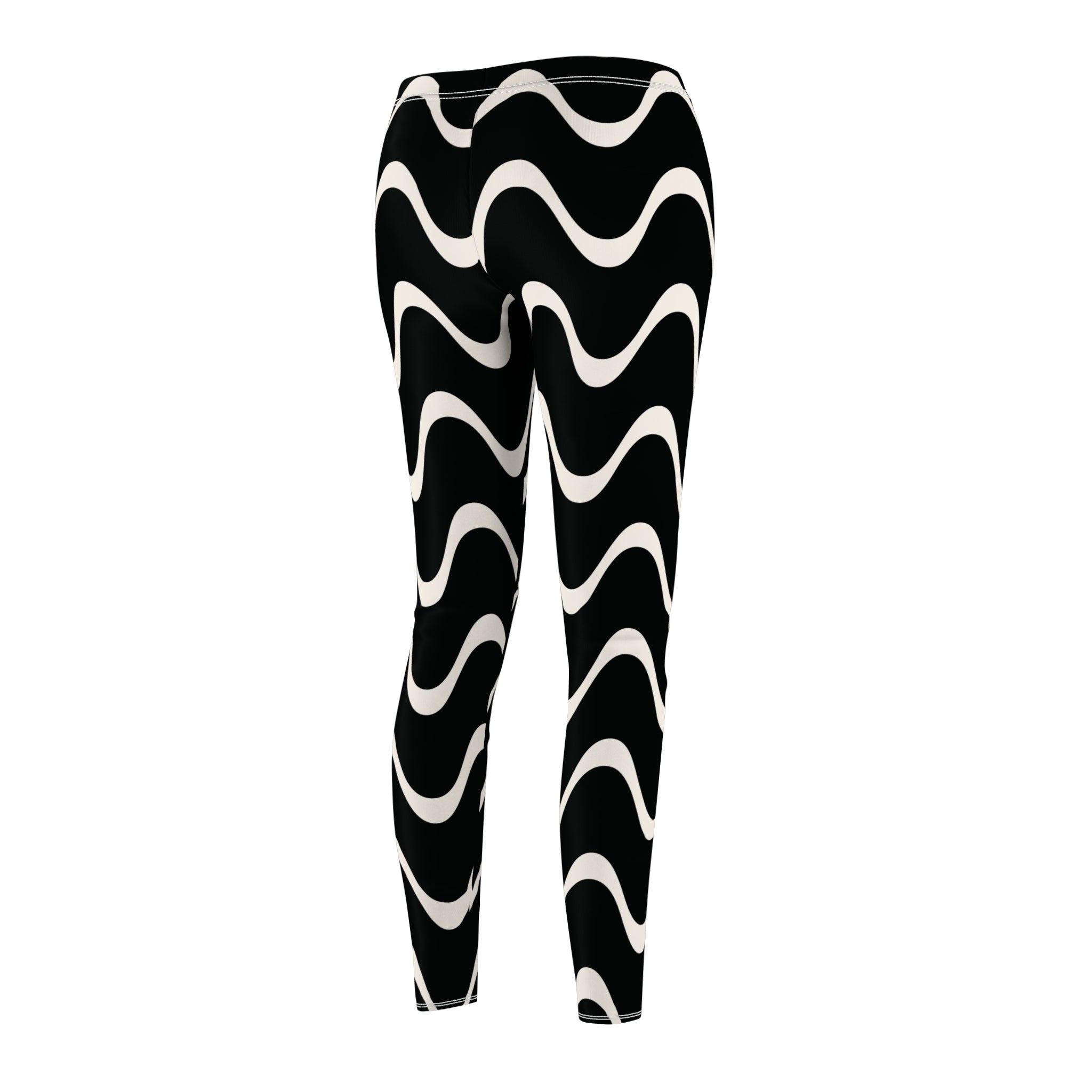 Black and White Abstract Women's Casual Leggings Stylish, Comfortable High-Waisted Yoga Pants for Everyday Wear, Workout, and Lounge – Perfect Gift Idea for Her – Available in Plus Sizes - MRSBYVALLE
