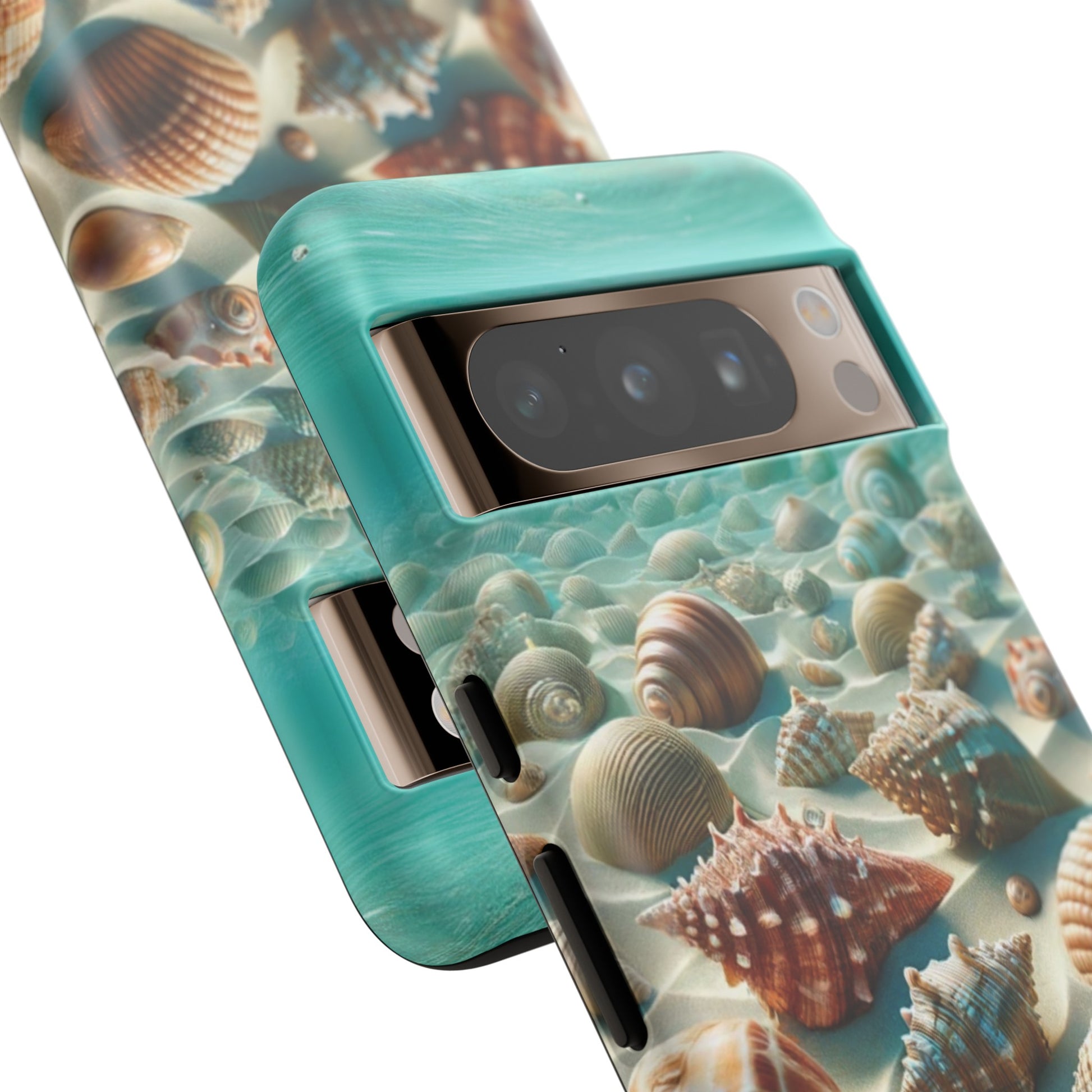 Plush Ocean Bliss Turquoise Seashell Ocean Beach View Protective Phone Case Gift for Her Phone 15, Samsung iPhone Samsung Gift for Her Case iPhone 15, Samsung iPhone Samsung Accessory Gift for Her.