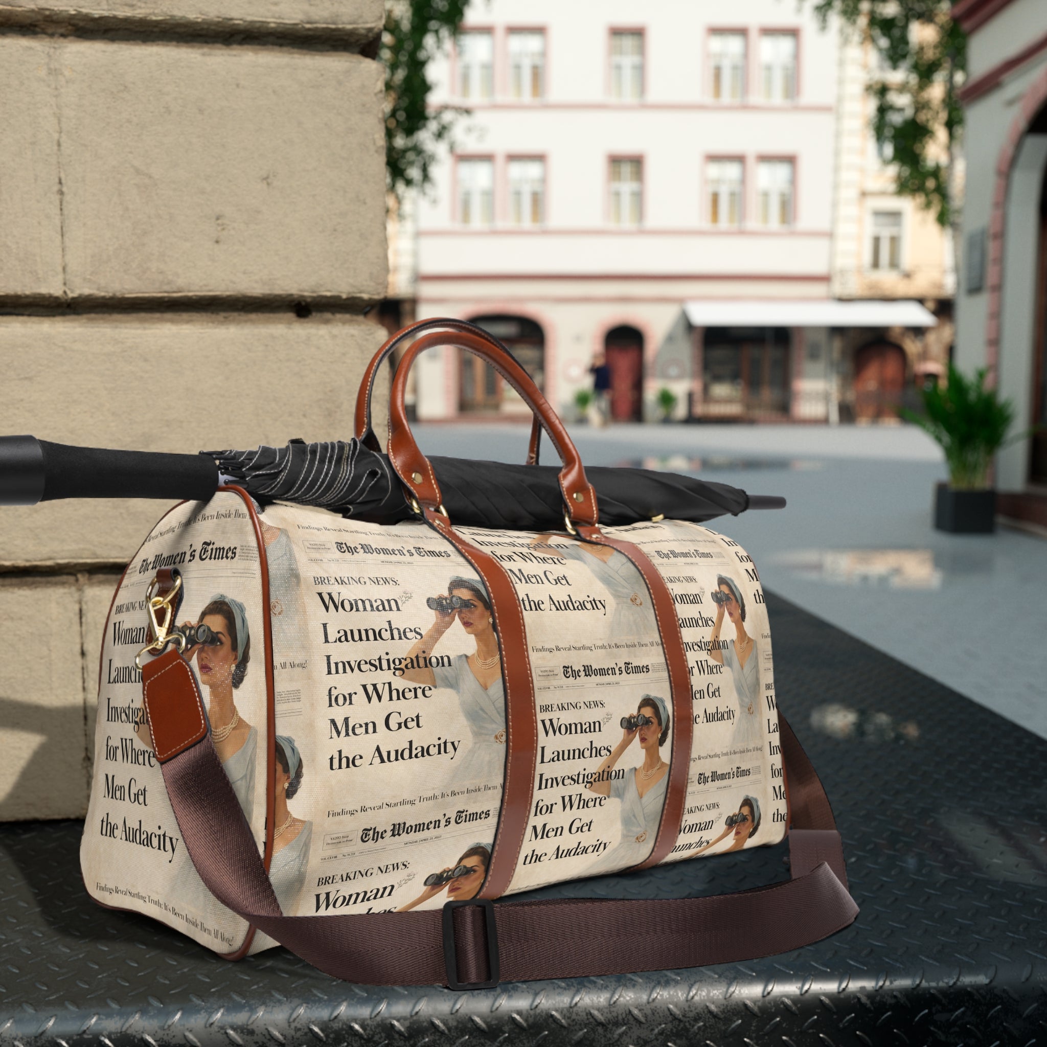 Funny Vintage Sarcastic Woman Waterproof Travel Bag | Retro Travel Tote Weekend Bag