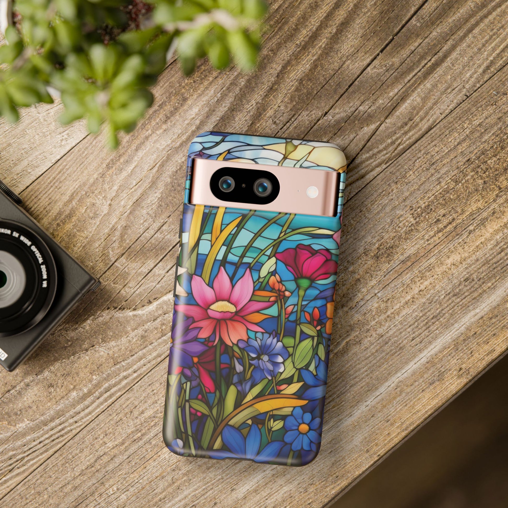 Wildflowers Stain Glass Illusion Phone Case Unique Holiday Protection for Your Device | Stylish & Durable Cover Gift for Her Phone 15, Samsung iPhone Samsung Accessory Gift for Her