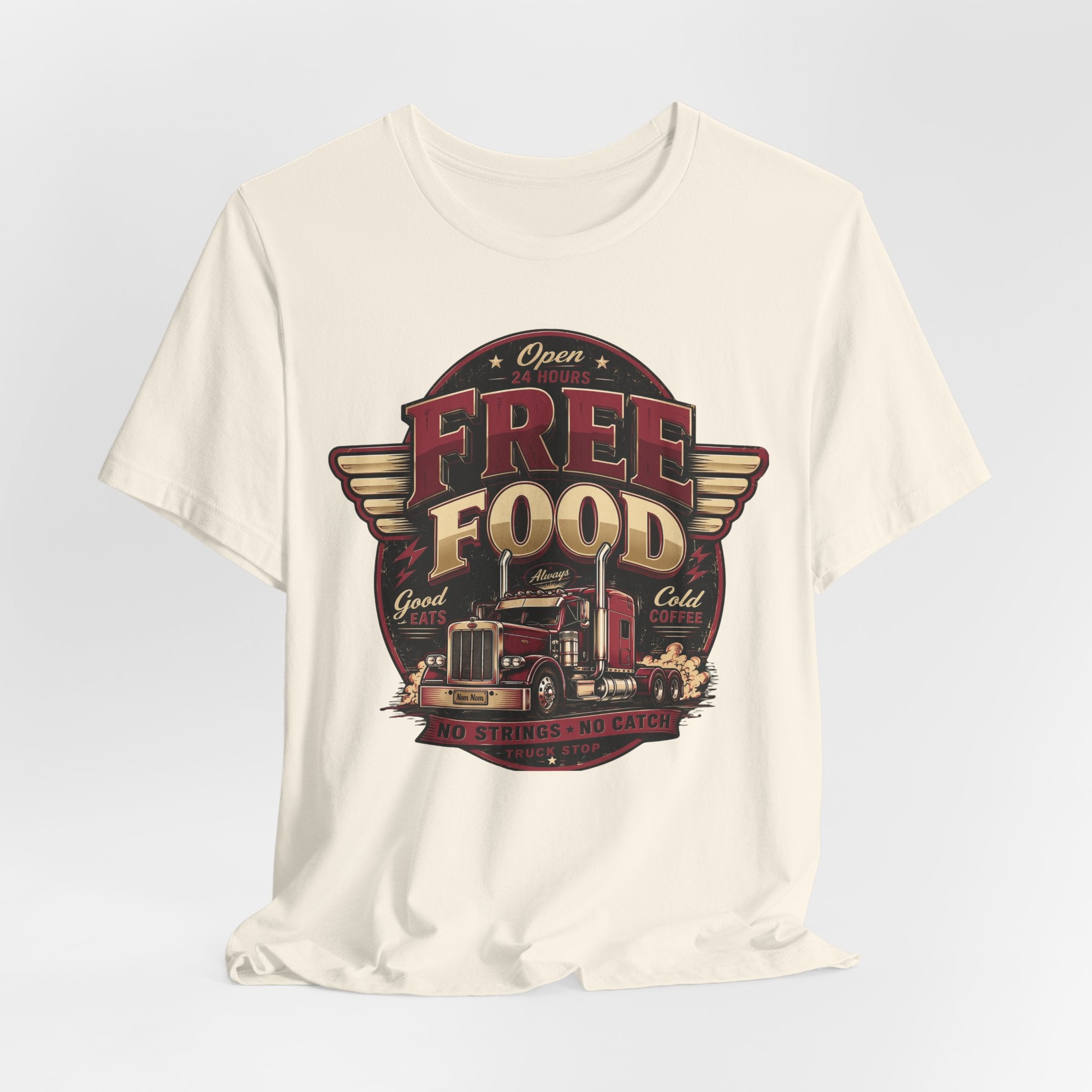 Funny "Free Food" Food Truck T-Shirt Perfect for Dad or Husband
