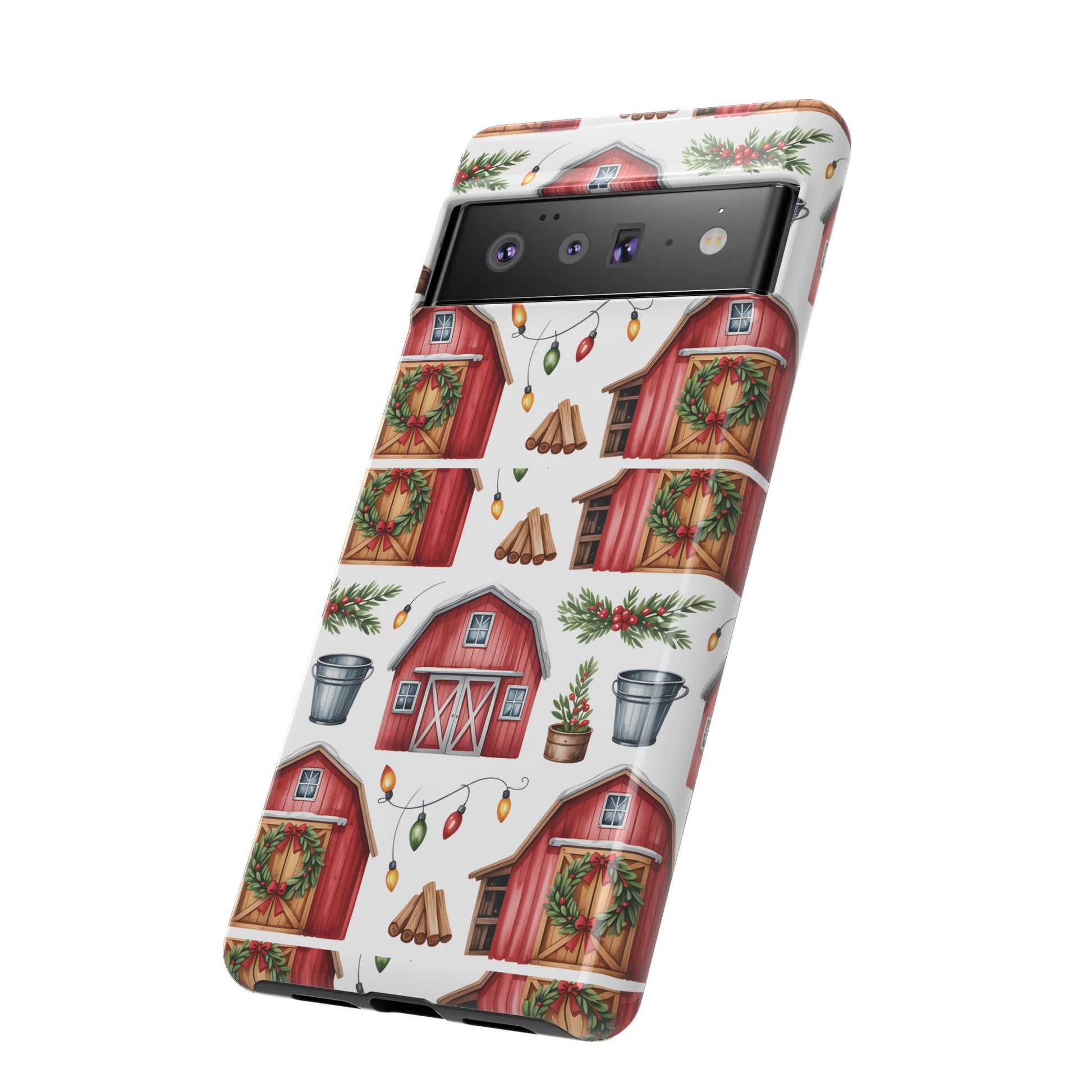 Farmhouse Christmas Design Phone Case - Stylish, Protective Cover for All Models Gift for Mom Accessory Gift for Her