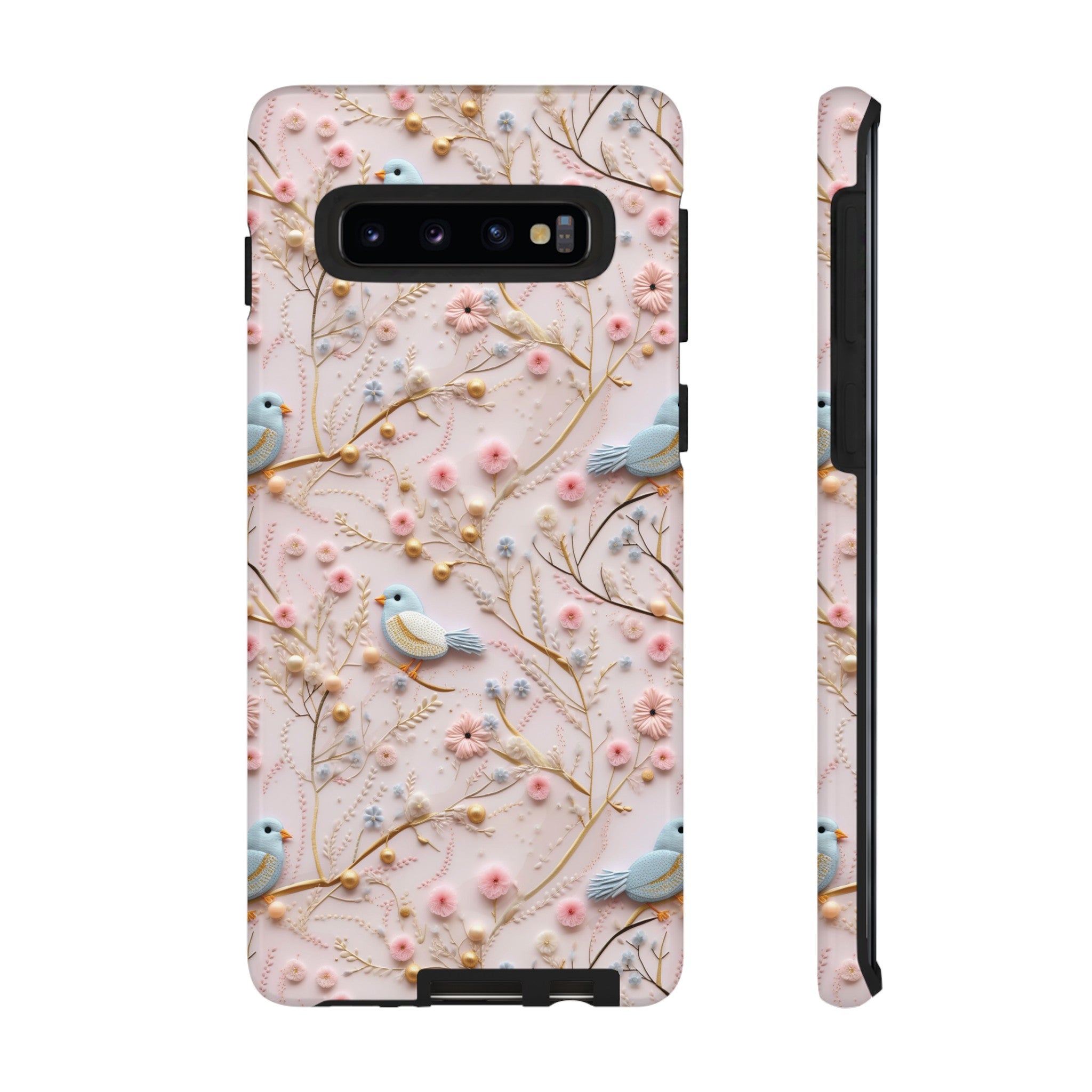 3D Birds Elegant Faux Flowers Phone Case Stylish & Durable for iPhone Samsung Gift iPhone 15, 14, 13 Samsung Pixel Gift for Mom Accessory Gift for Her