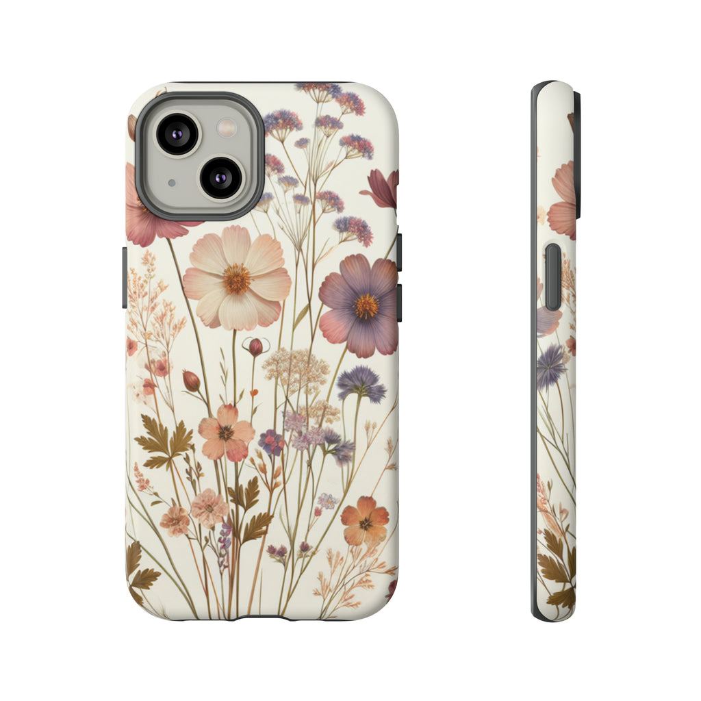 Wildflower Boho Luxury Phone Tough Case Floral Elegant Durable Stylish for Modern Devices iPhone 15, Samsung iPhone Samsung Accessory Gift for Her.