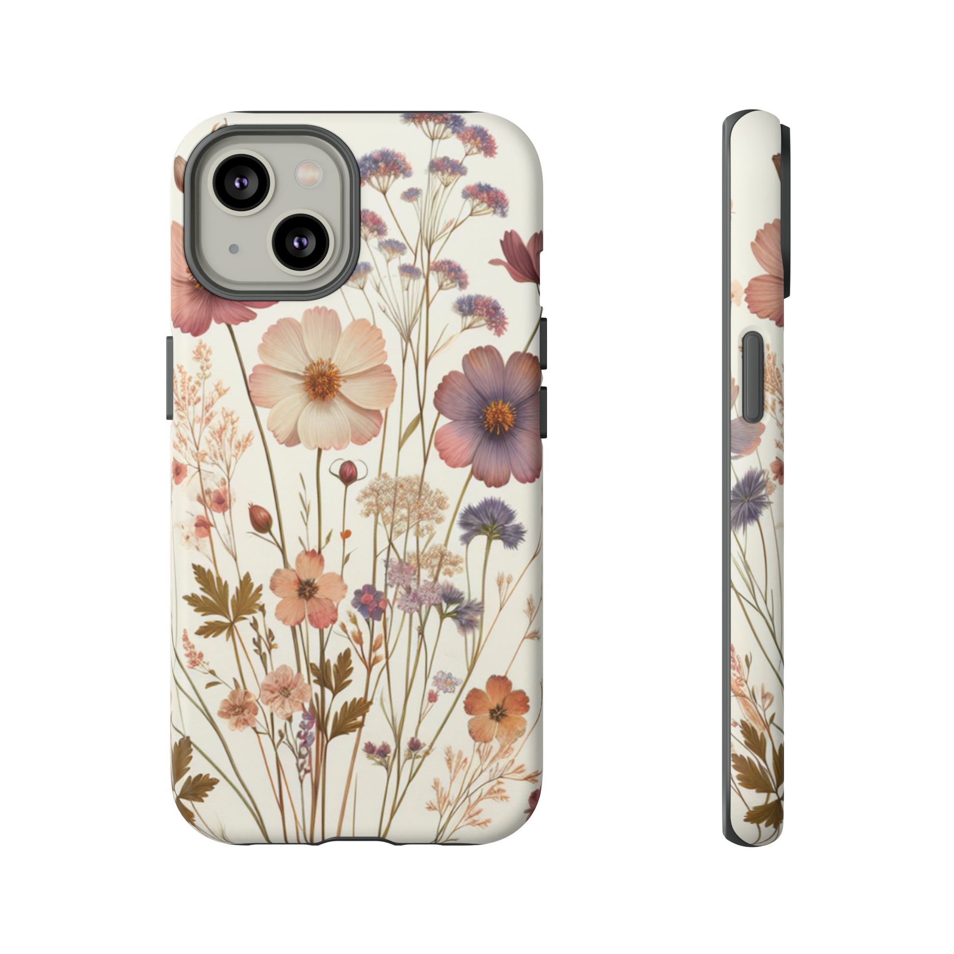Wildflower Boho Luxury Phone Tough Case Floral Elegant Durable Stylish for Modern Devices iPhone 15, Samsung iPhone Samsung Accessory Gift for Her.
