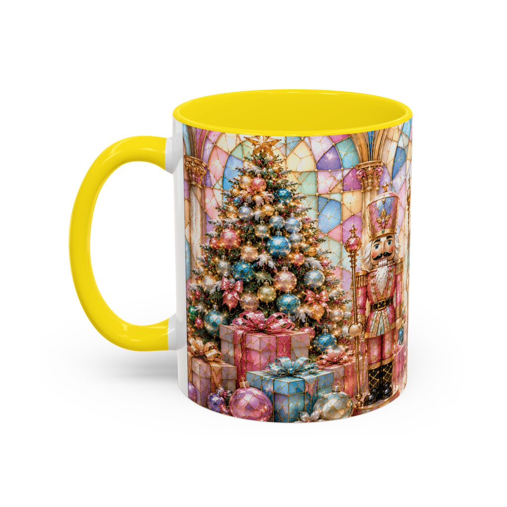 Nutcracker Christmas Coffee Mug – Festive Stained-Glass Holiday Accent Cup (11/15oz) Gift for Her
