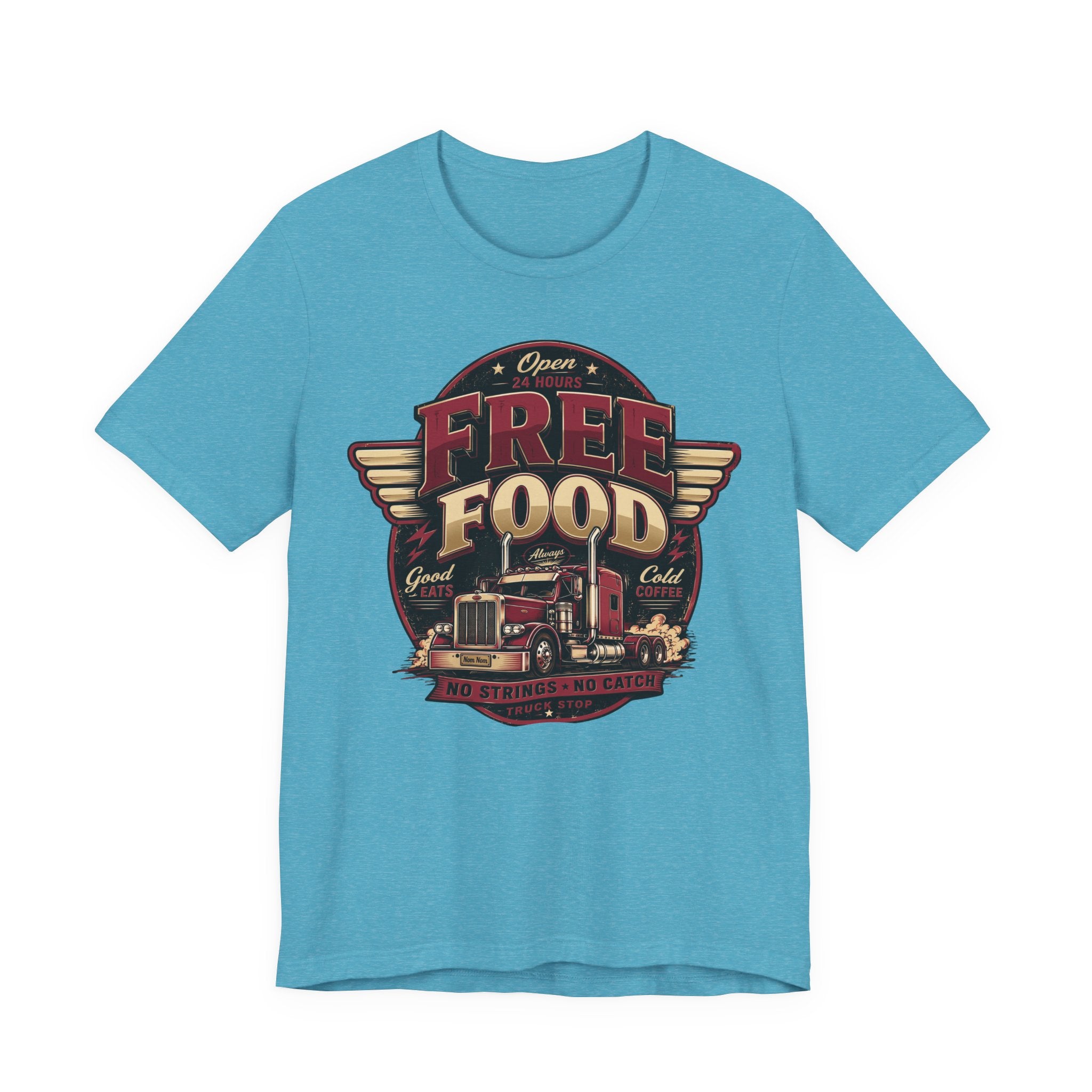 T-shirt humoristique « Free Food » pour camion de cuisine, parfait pour papa ou mari