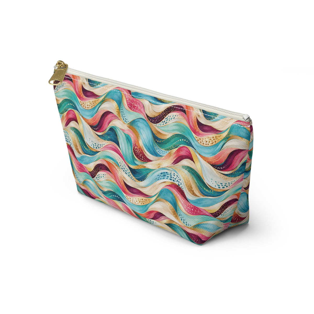 Wavy Rainbow Accessory Pouch – T-Bottom Cosmetic & Travel Organizer