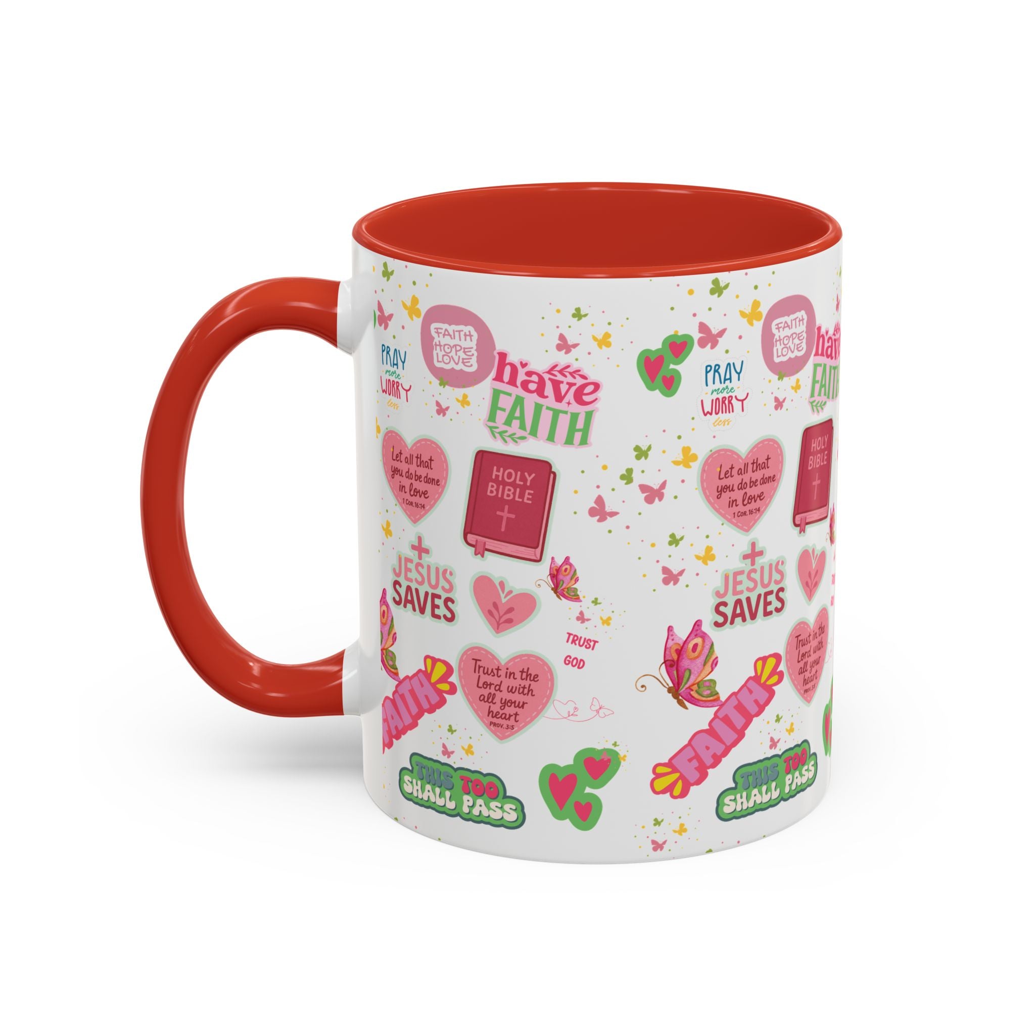 Commencez votre journée avec la foi | Mug chrétien avec verset biblique | Cadeau inspirant pour chrétiens | Mug à café en céramique 325 ml et 443 ml Matins de printemps douillets