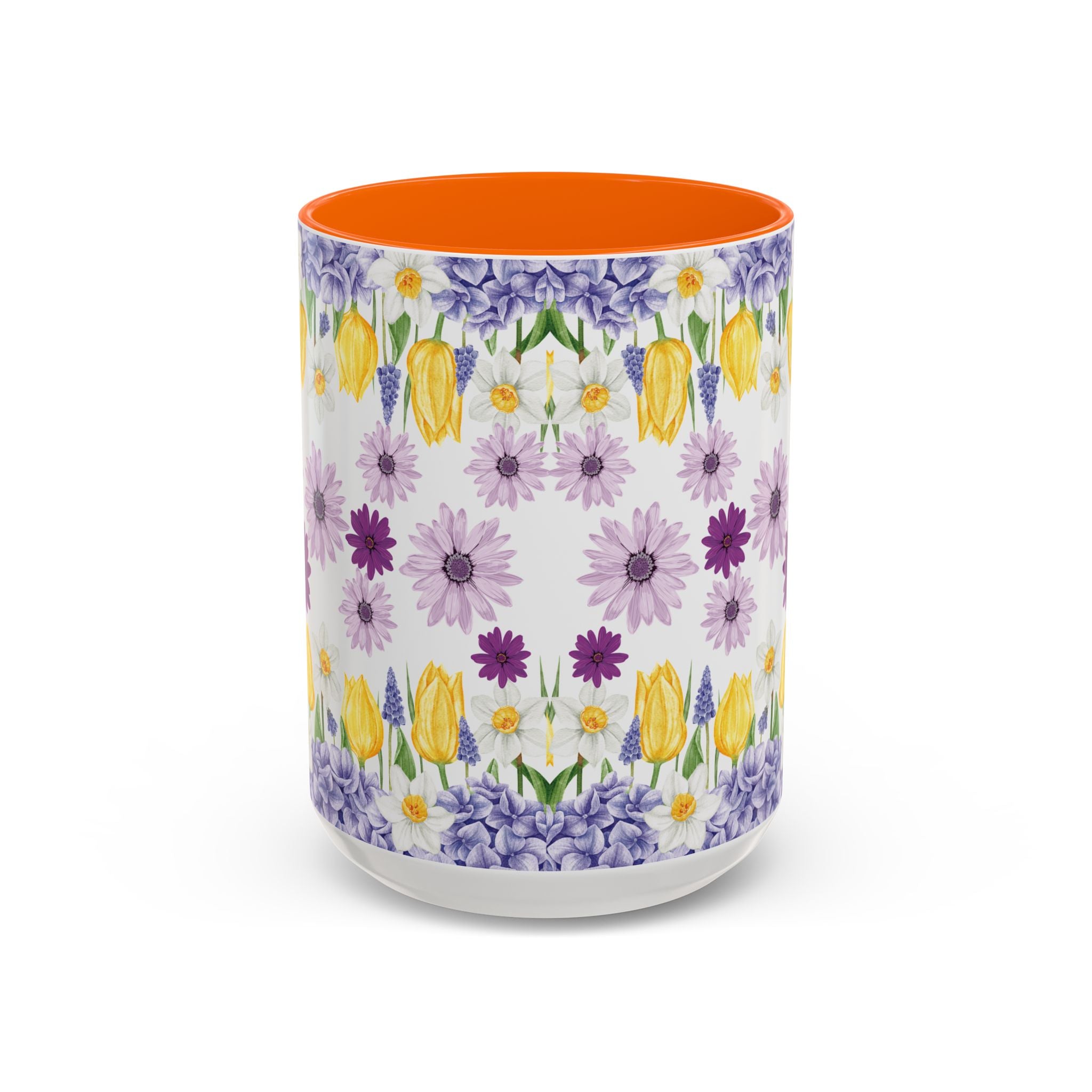 Botanical Floral Mug  Lavender & Yellow Flowers, Ceramic 11oz & 15oz Cup, Ideal Gift for Coffee Lovers, Mother's Day, or Cozy Spring Mornings