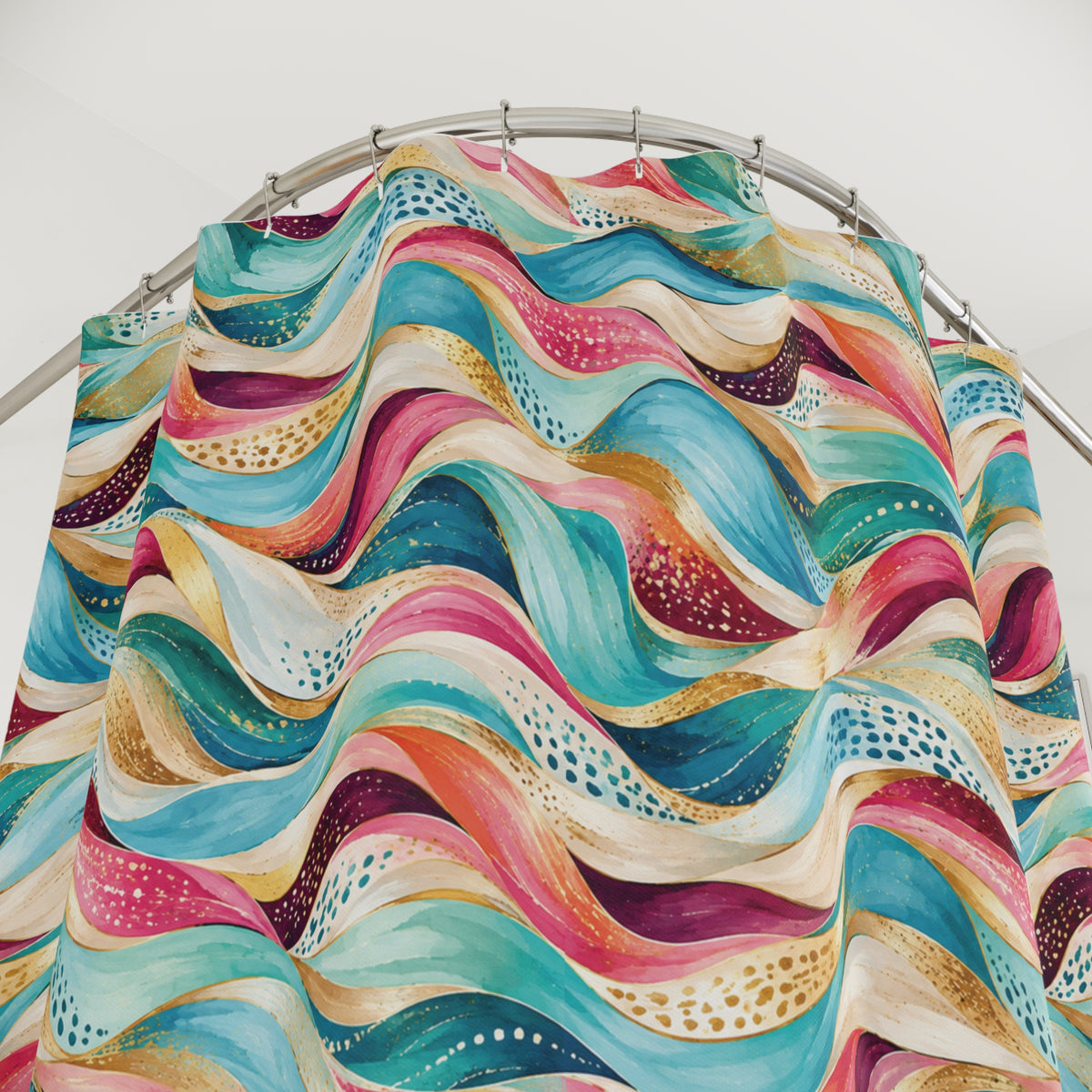 Colorful Abstract Wave Shower Curtain